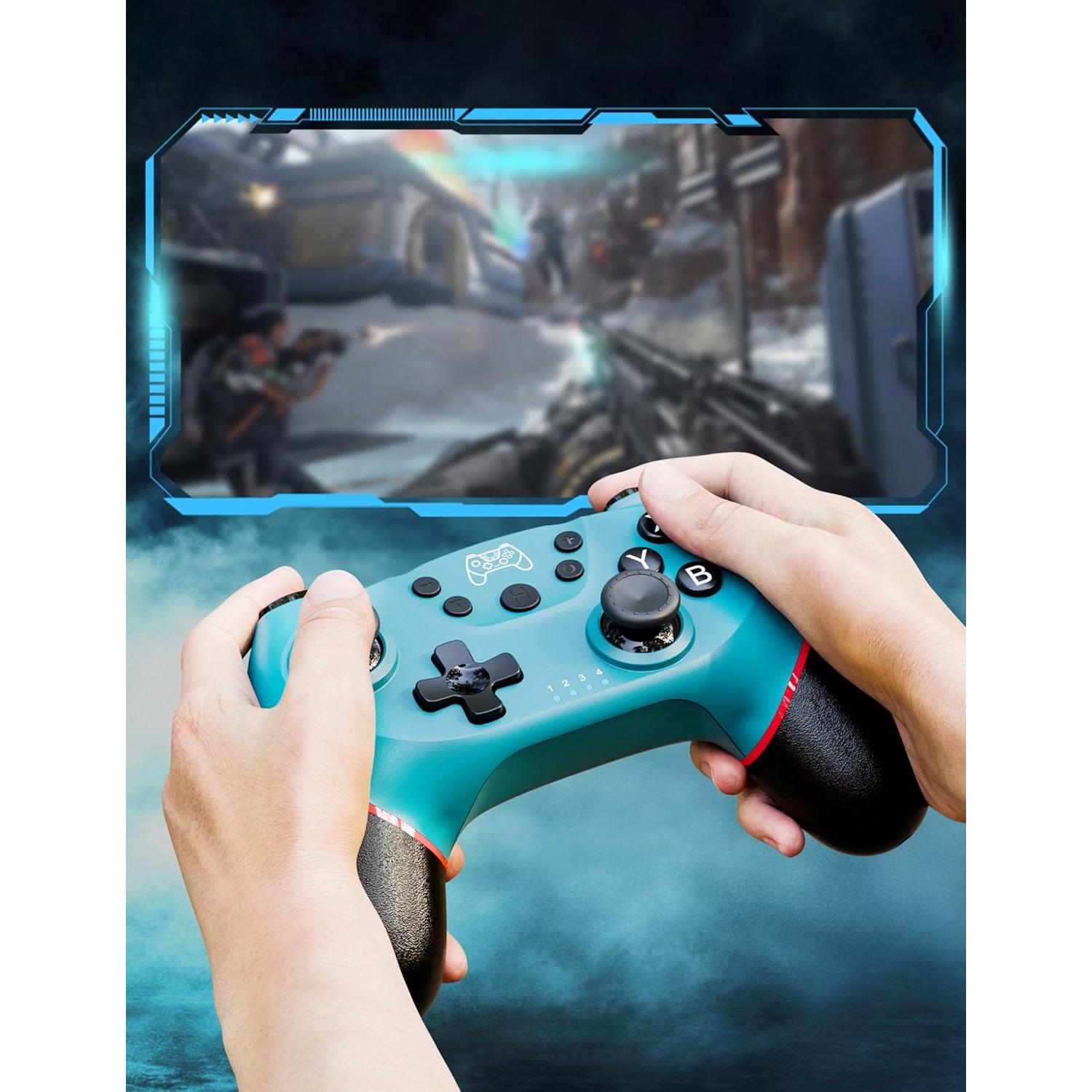 Controlador Pro Inalámbrico Diswoe para Switch y PC Azul