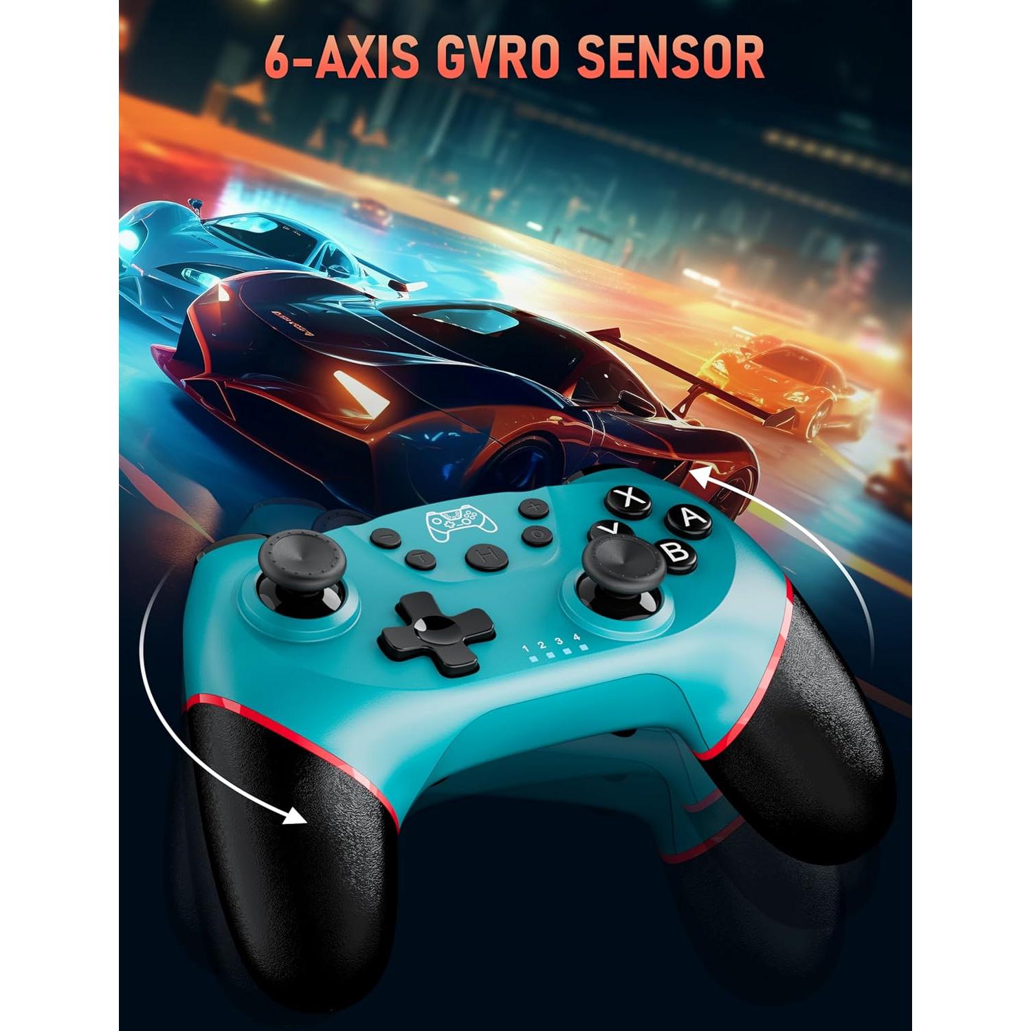 Controlador Pro Inalámbrico Diswoe para Switch y PC Azul