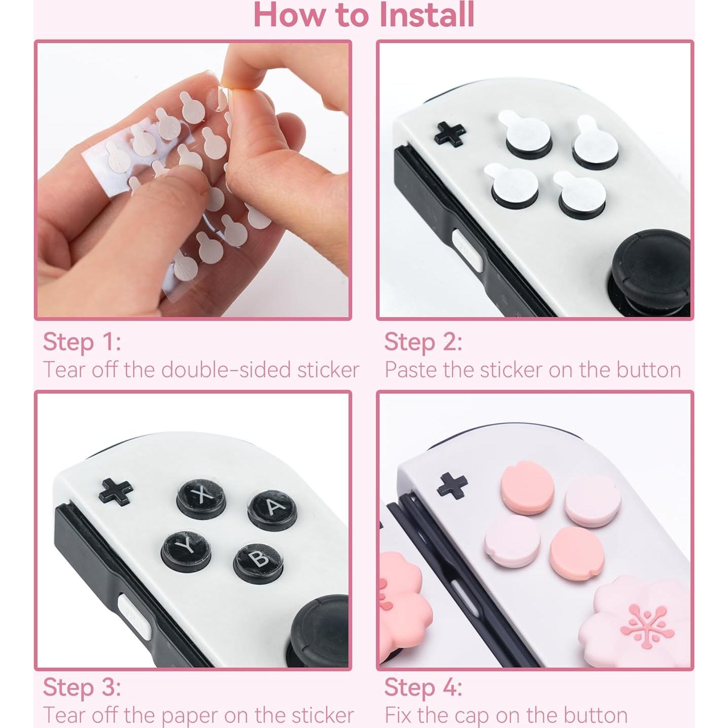 Tapas de Botones GeekShare para Nintendo Switch - Sakura