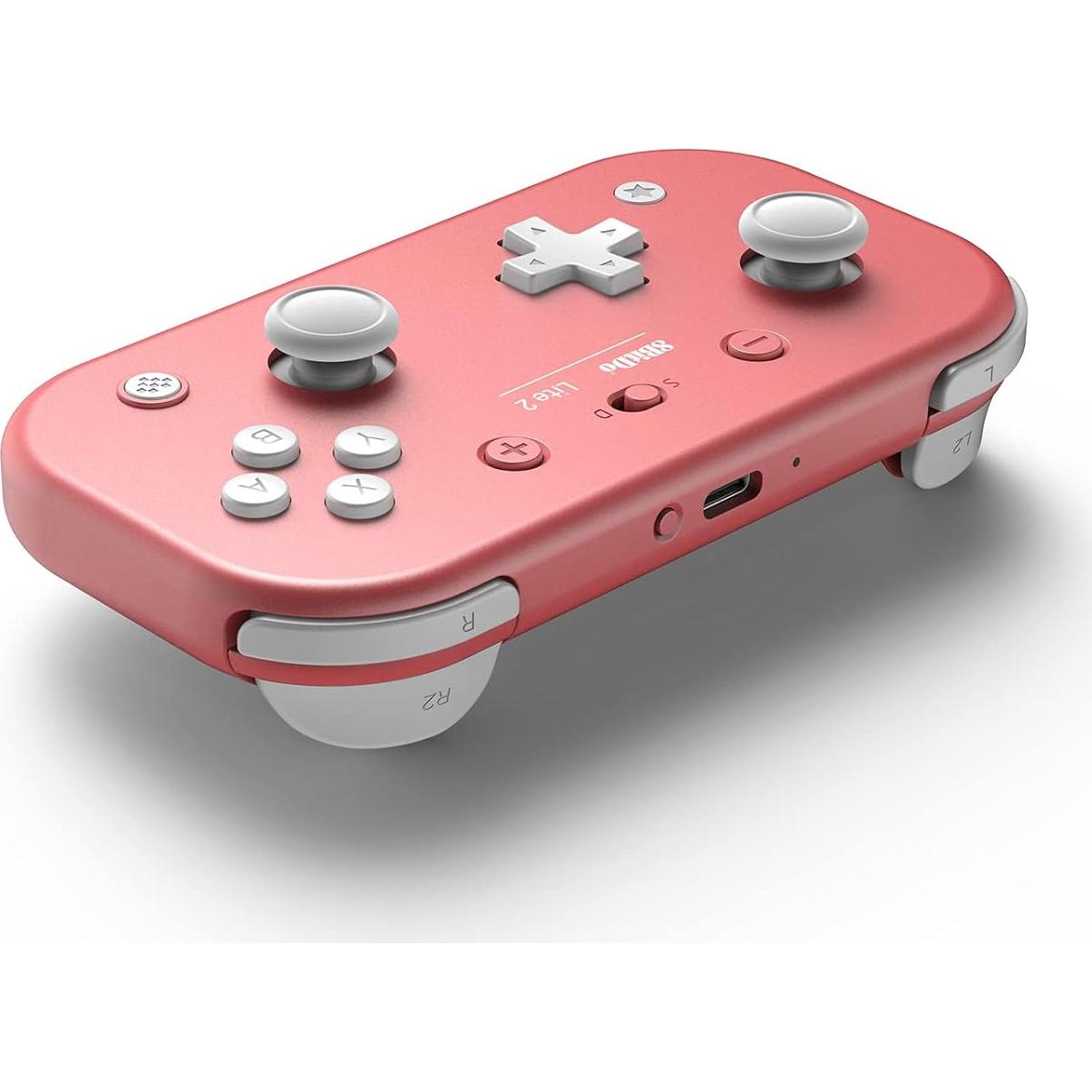 Controlador Bluetooth 8Bitdo Lite 2 Rosa con vibración y giroscopio