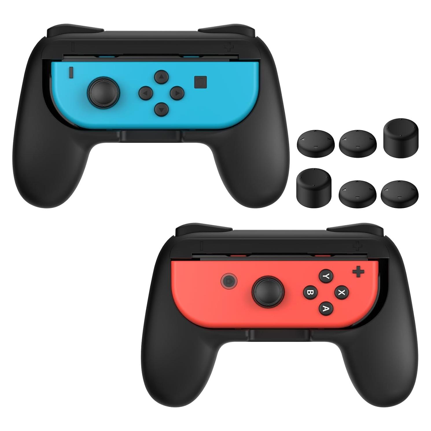 Agarre para Joy-Con FASTSNAIL Negro - Kit Ergonómico 2 Pzs