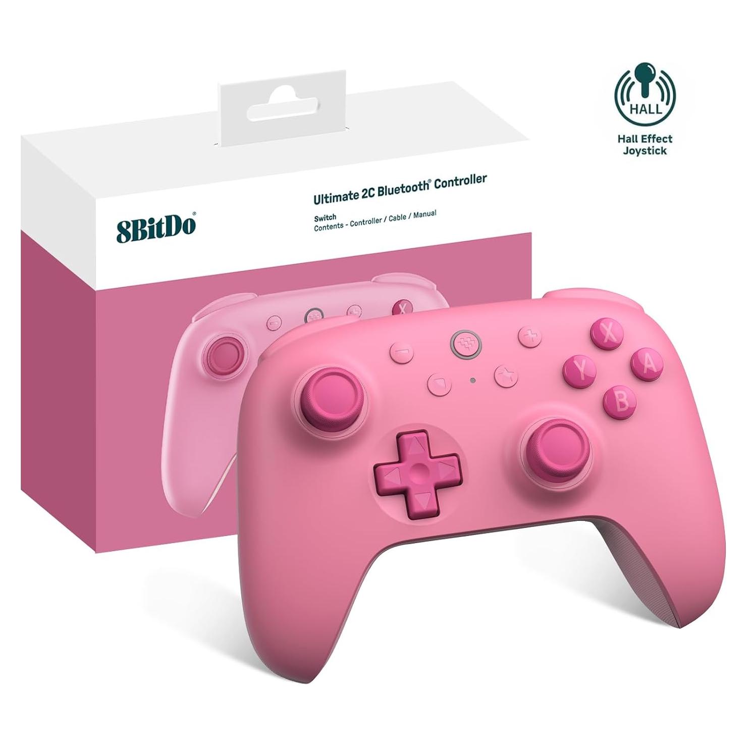 Controlador Bluetooth 8Bitdo Ultimate 2C para Switch Rosa