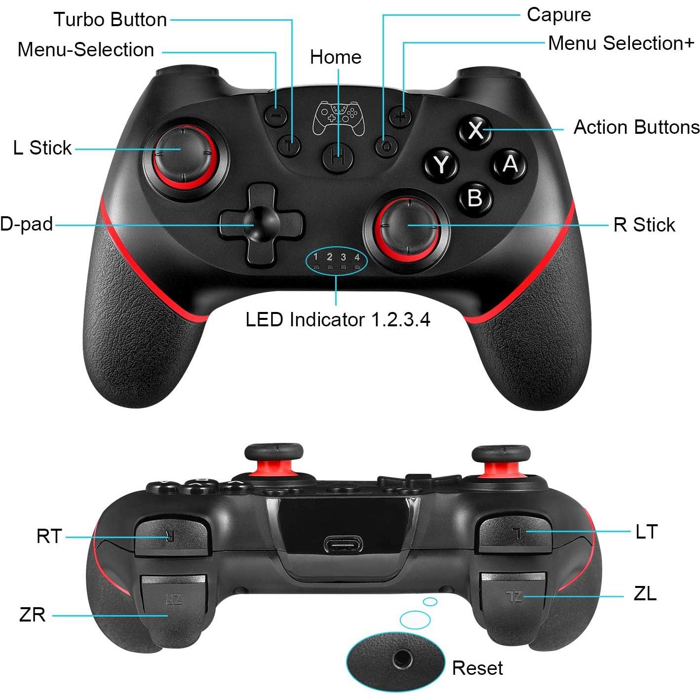Controlador Pro Inalámbrico ASTARRY para Switch - Ergonomía y Turbo