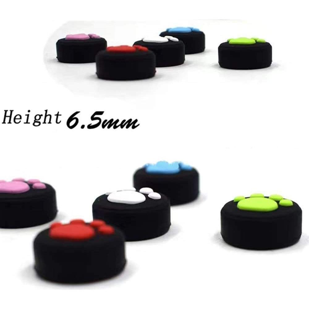 Ambertown 2 x Silicone Analog Controller Thumb Stick Joystick Grips Cap for Switch NS/Switch Lite Controller ThumbStick Cute Cat Paw Claw (White)