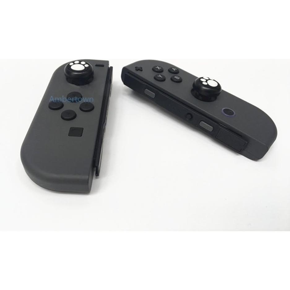 Ambertown 2 x Silicone Analog Controller Thumb Stick Joystick Grips Cap for Switch NS/Switch Lite Controller ThumbStick Cute Cat Paw Claw (White)