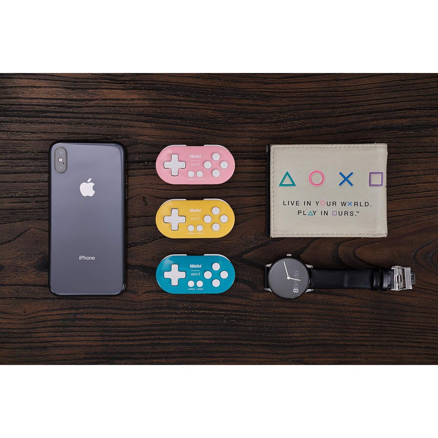 Controlador Mini Bluetooth 8Bitdo Zero 2 Amarillo para Switch