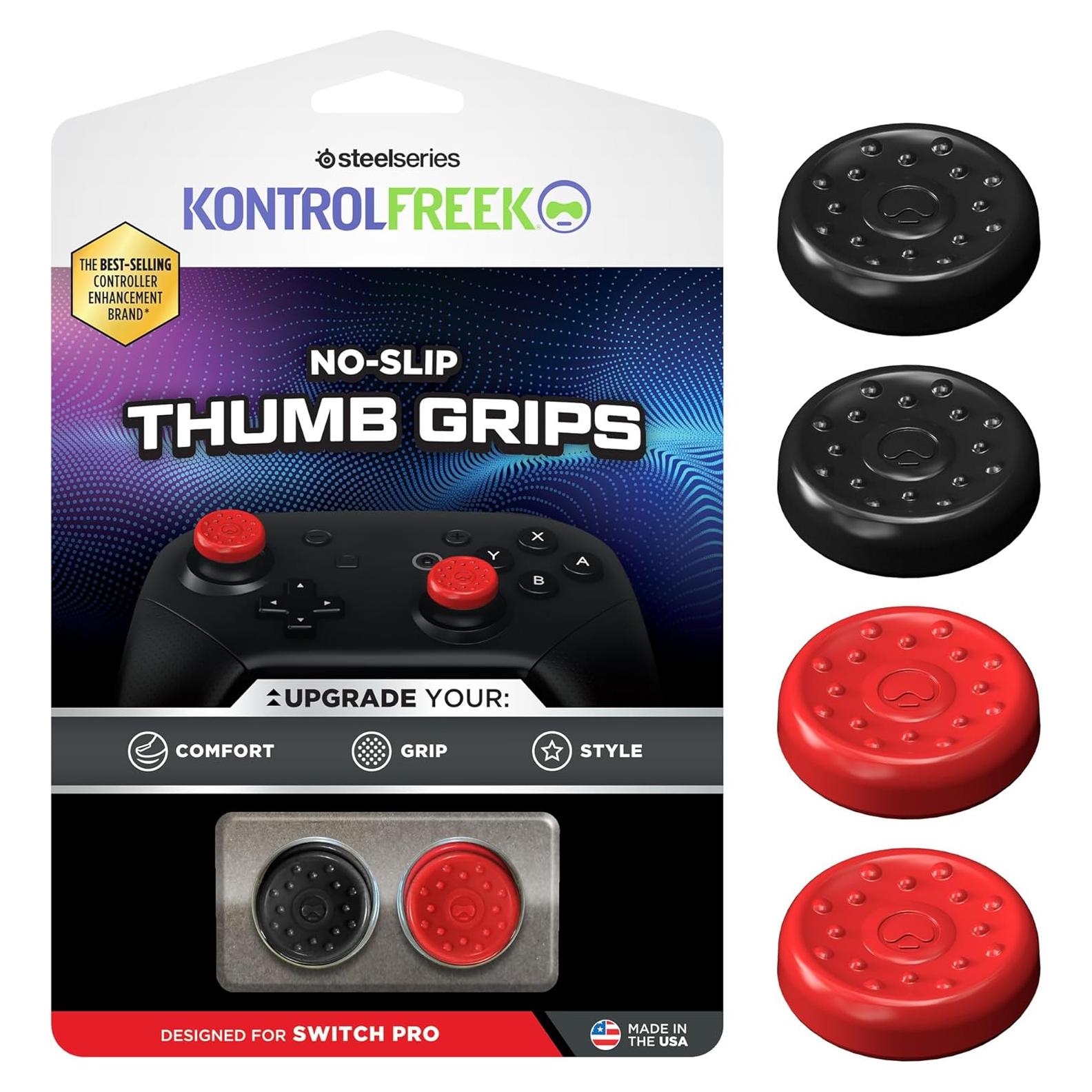 Agarres para Pulgar KontrolFreek para Nintendo Switch Pro - Rojo y Negro