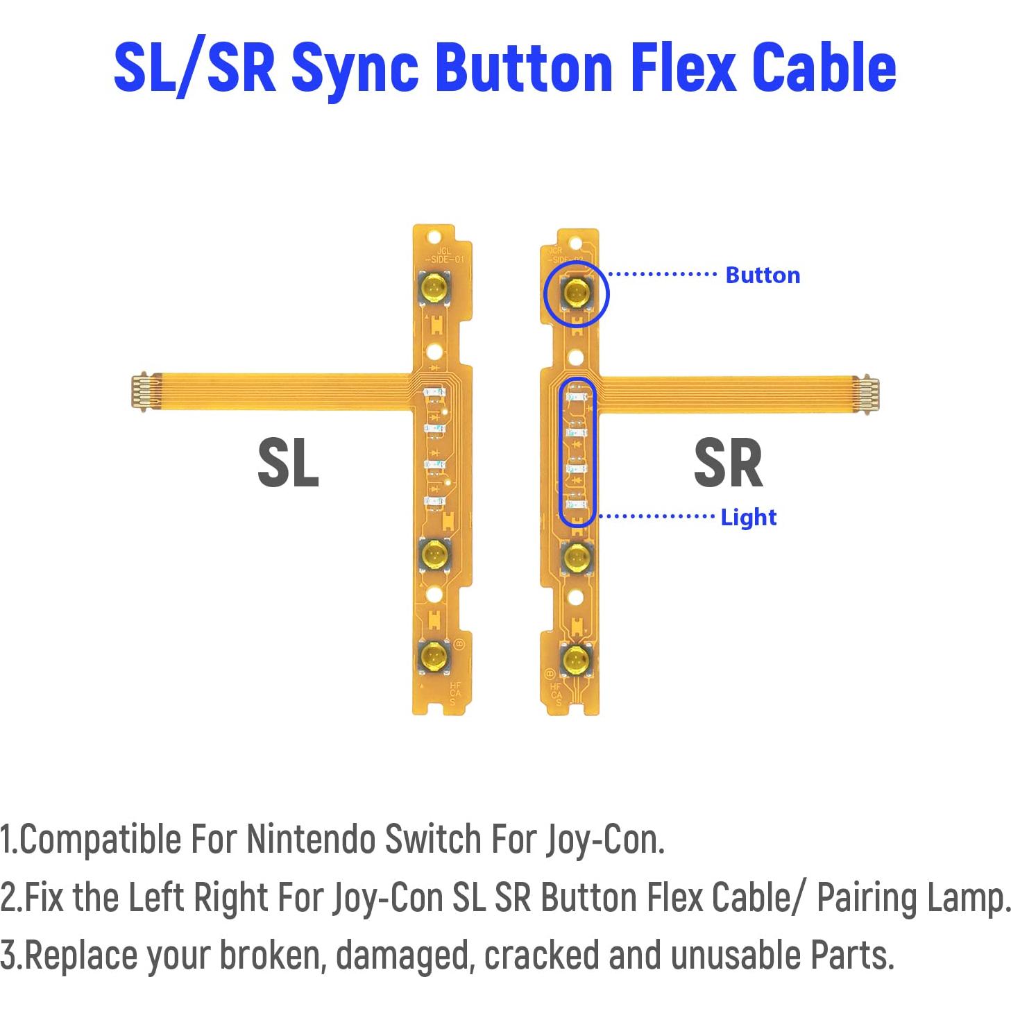 Cable de botón SL SR de reemplazo Mcbazel para Joy-Con NS