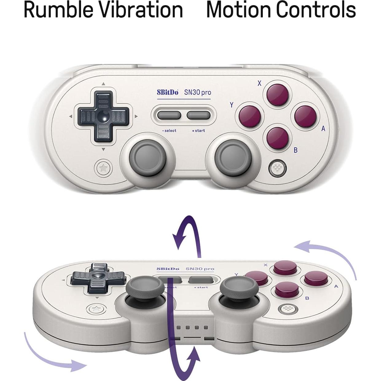 Controlador Inalámbrico 8Bitdo SN30 Pro Bluetooth Gris