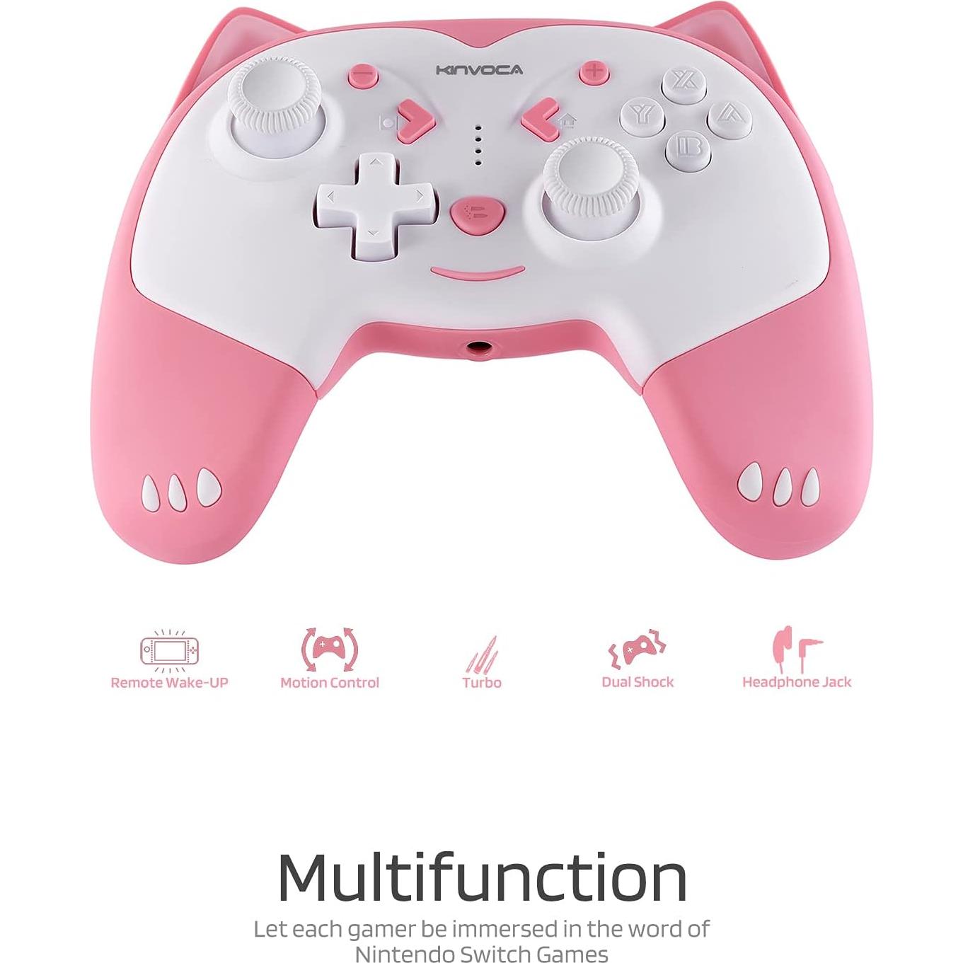Controlador Inalámbrico KINVOCA Rosa para Nintendo Switch