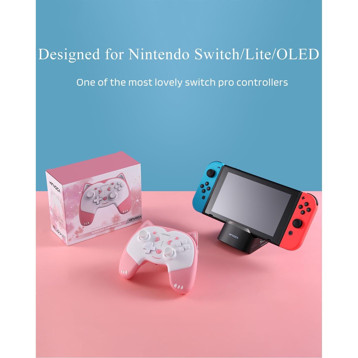 Controlador Inalámbrico KINVOCA Rosa para Nintendo Switch