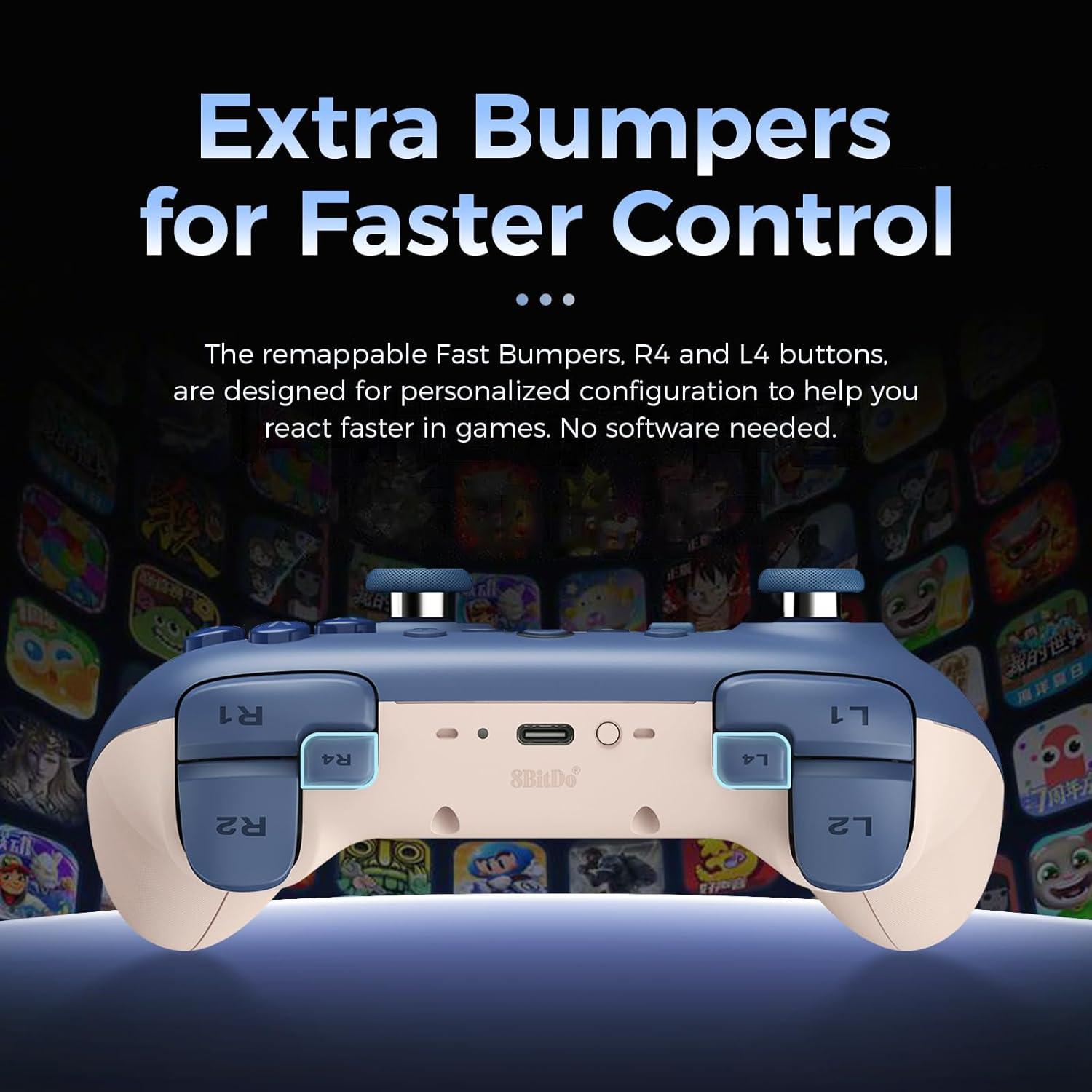 Controlador AKNES Ultimate 2C Bluetooth para Switch - Azul