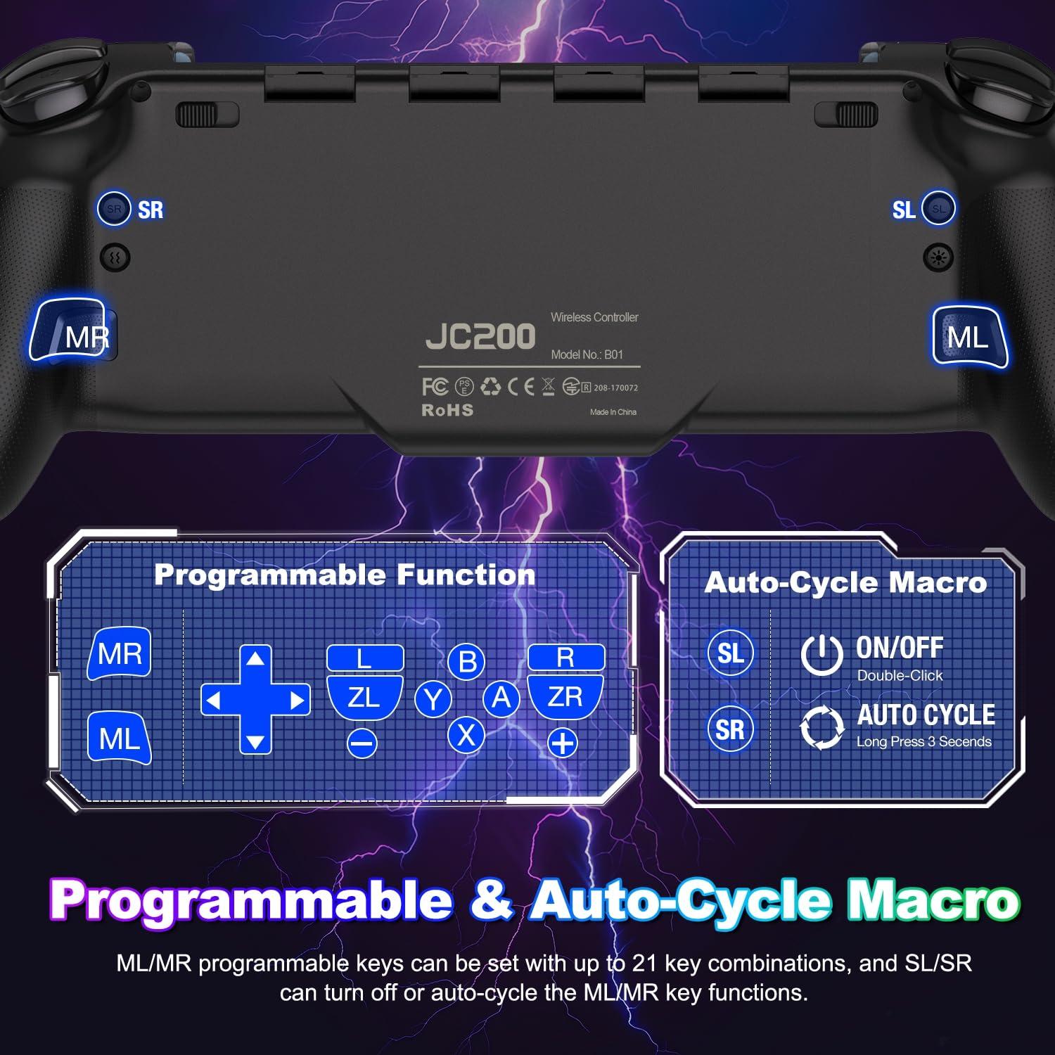 Controlador Nintendo Switch Joypad NinABXY Efecto Hall Ergonómico