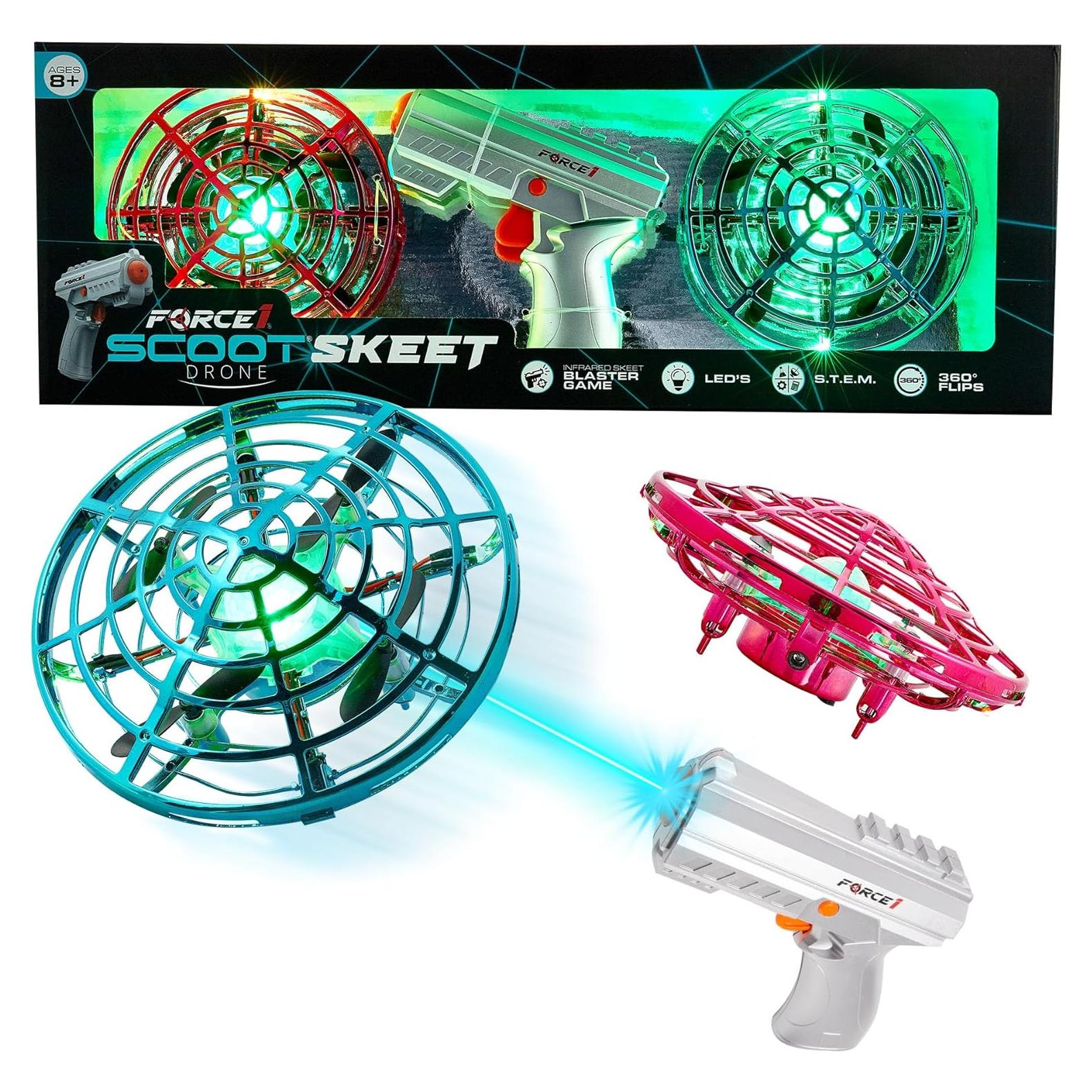Dron Scoot Skeet Force1 con Pistola LED - Juego Interactivo