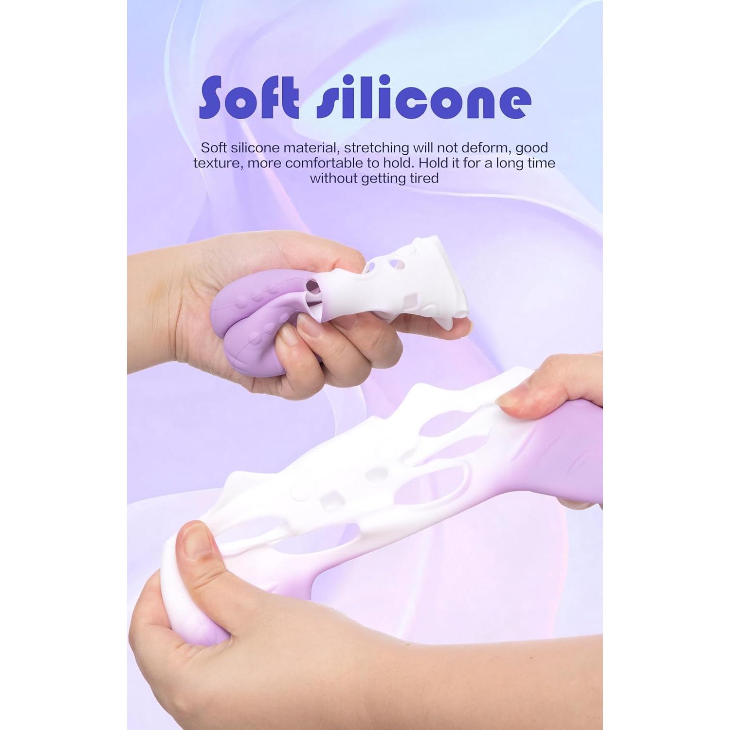 Funda Silicona Pro Controlador Switch NANANINO Morado Blanco