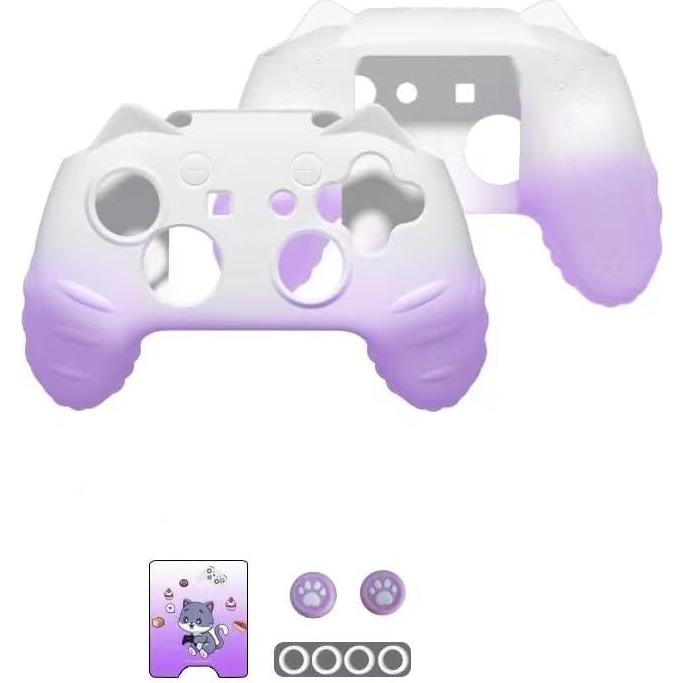 Funda Silicona Pro Controlador Switch NANANINO Morado Blanco