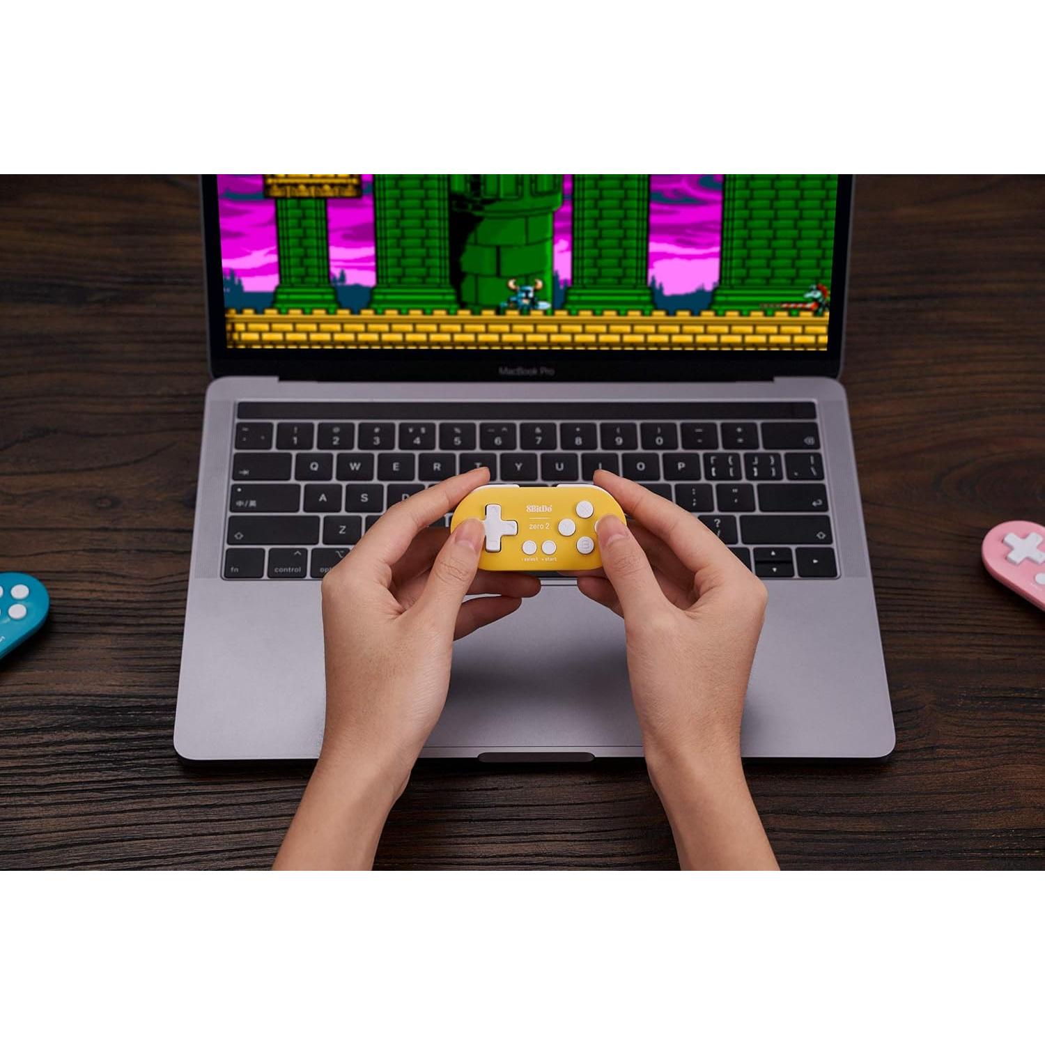 Controlador Mini Bluetooth 8Bitdo Zero 2 Amarillo para Switch