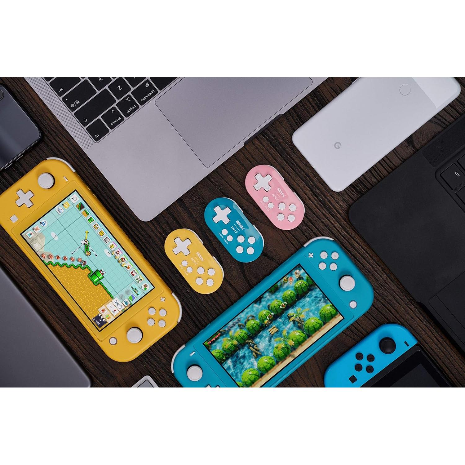 Controlador Mini Bluetooth 8Bitdo Zero 2 Amarillo para Switch
