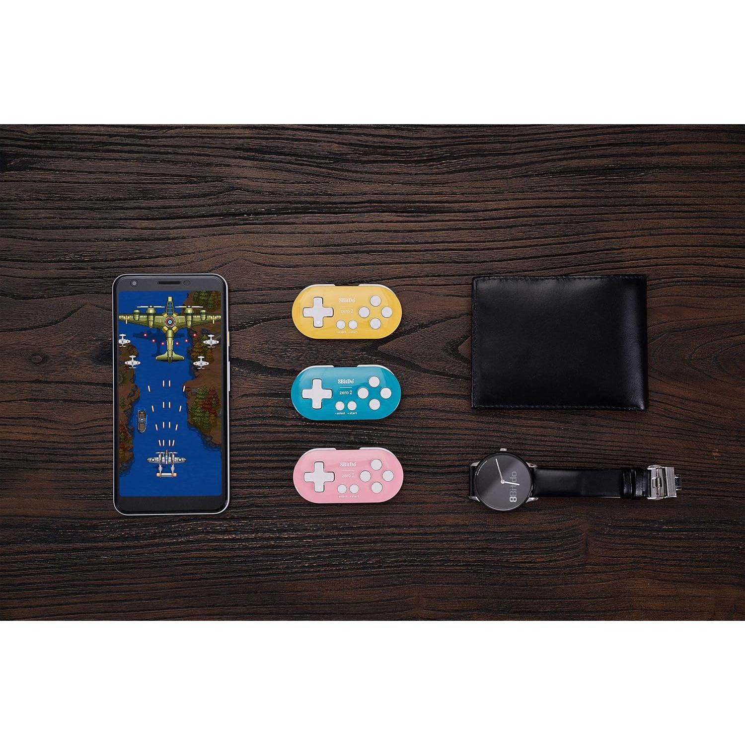 Controlador Mini Bluetooth 8Bitdo Zero 2 Amarillo para Switch