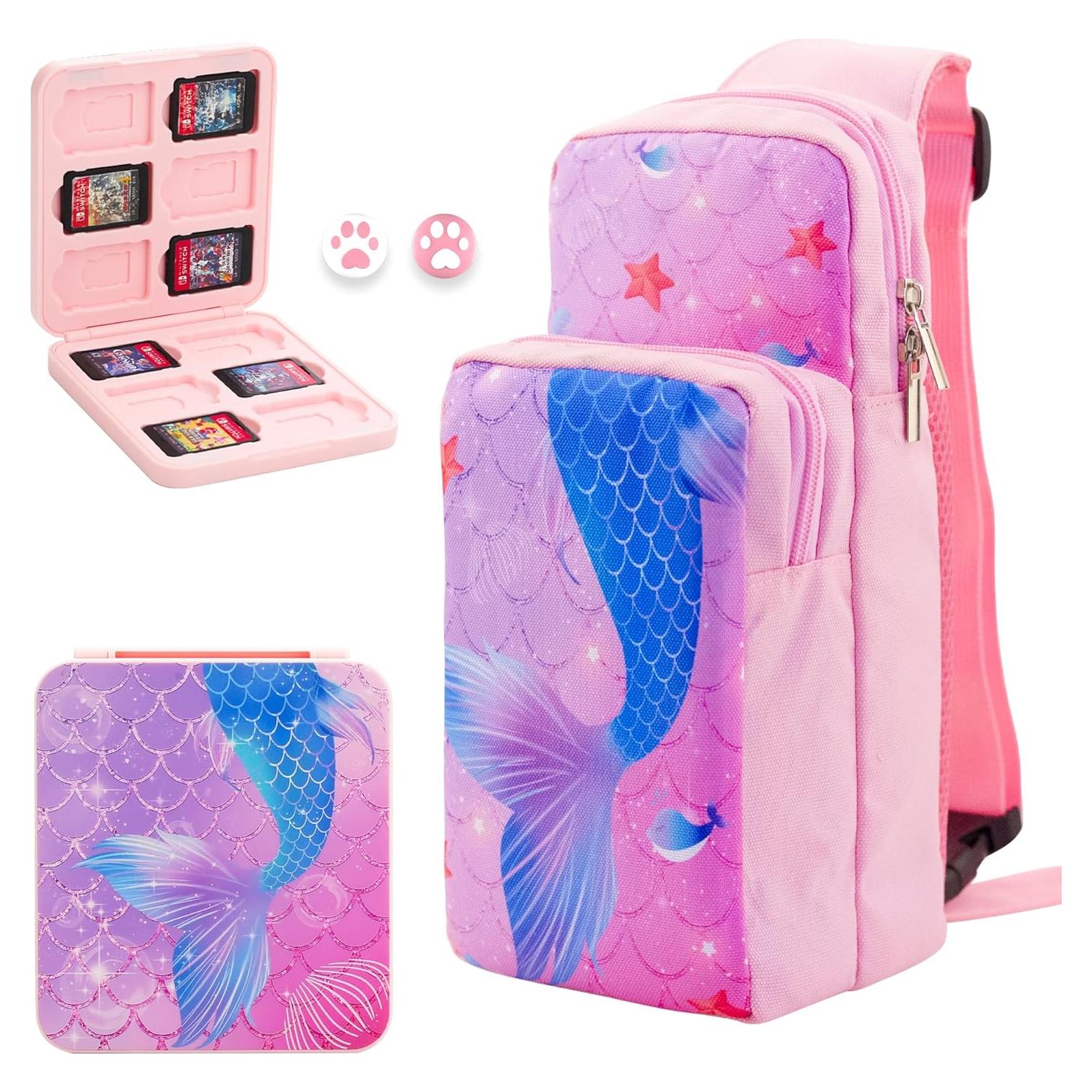 Bolsa de Viaje GLDRAM Sirena para Nintendo Switch Lite y OLED