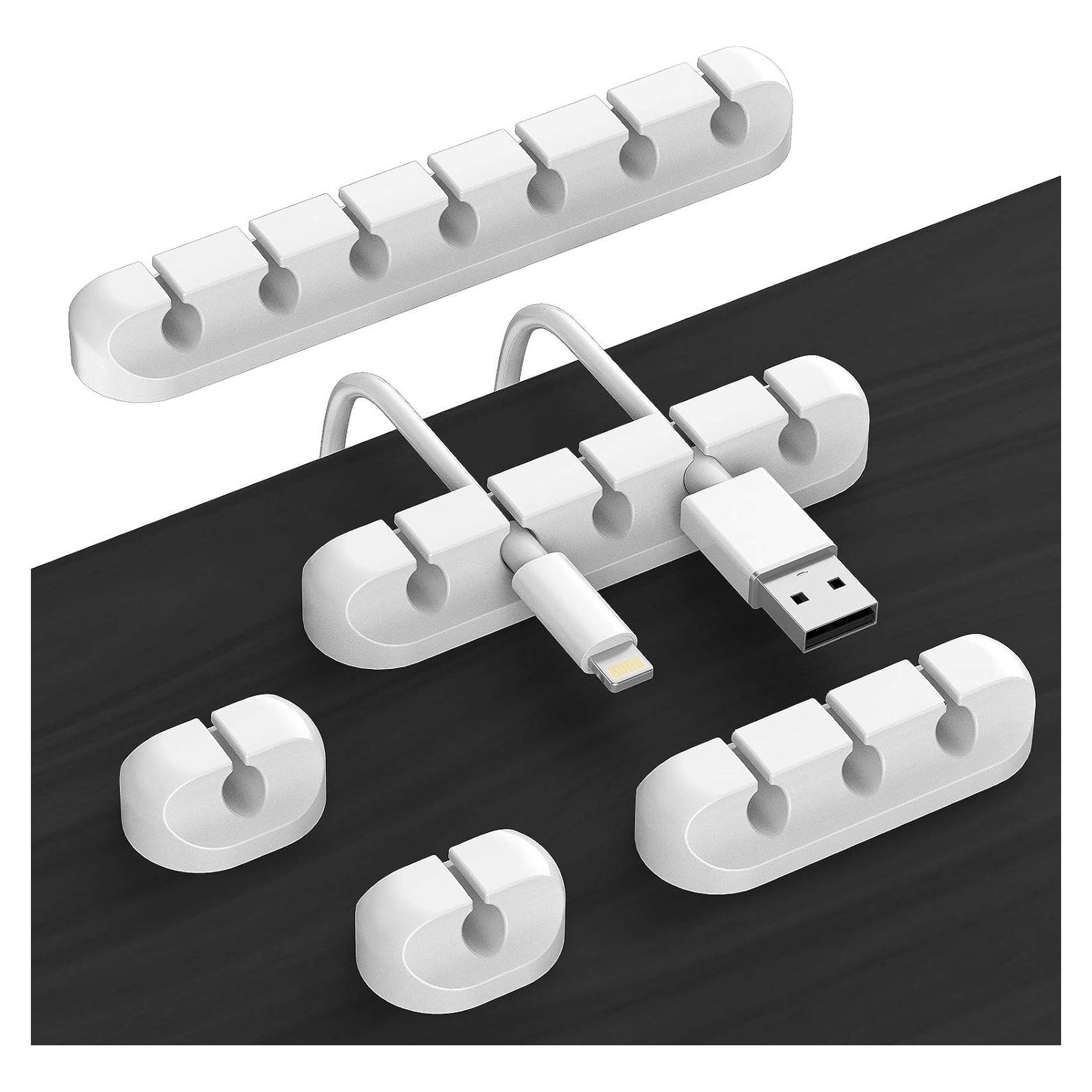 Organizador de Cables TviewSmart - 5 Clips Blancos Autoadhesivos