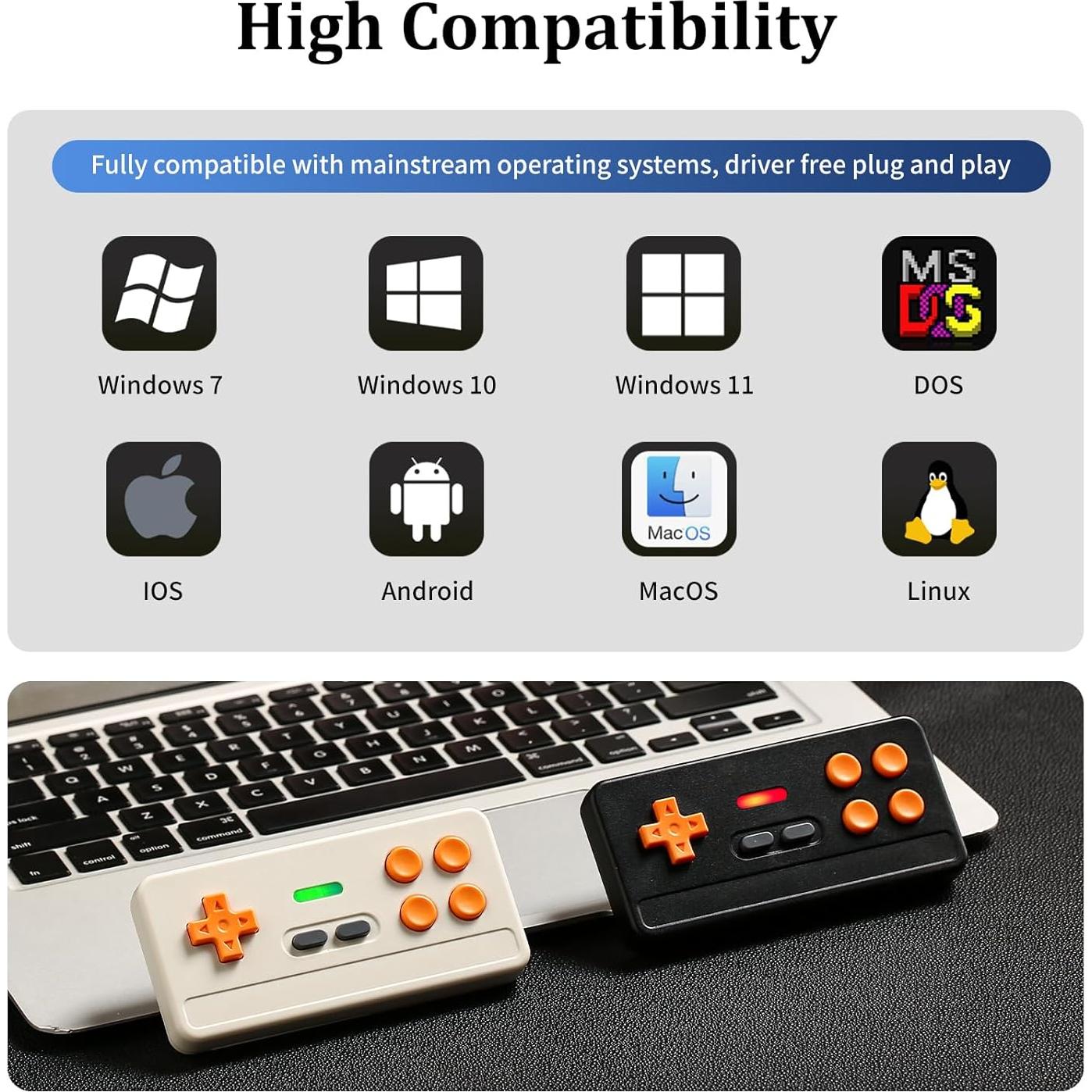 Controlador Inalámbrico BFTDjanus 2 Pack para Juegos Retro