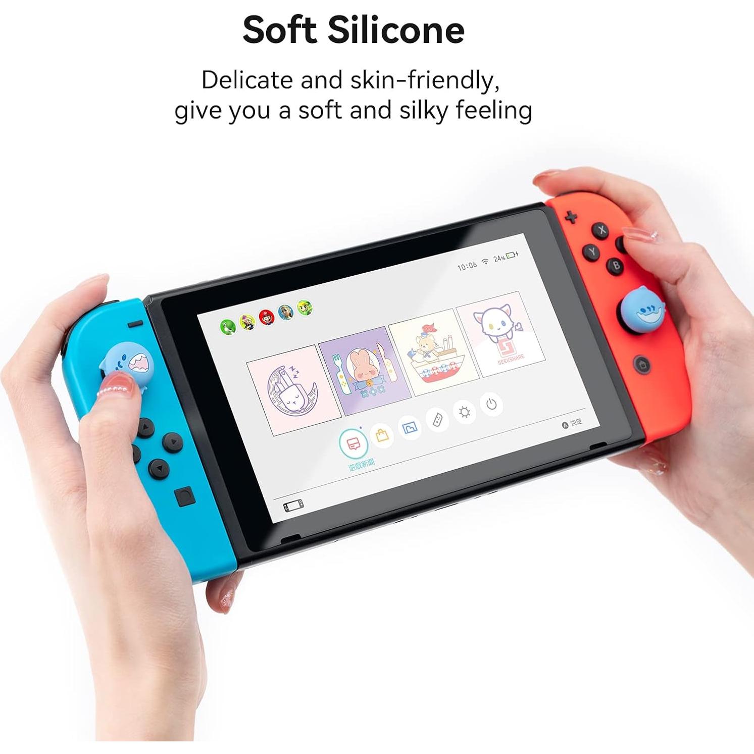 Funda Protectora GeekShare Shark + Tapas Joystick Nintendo Switch