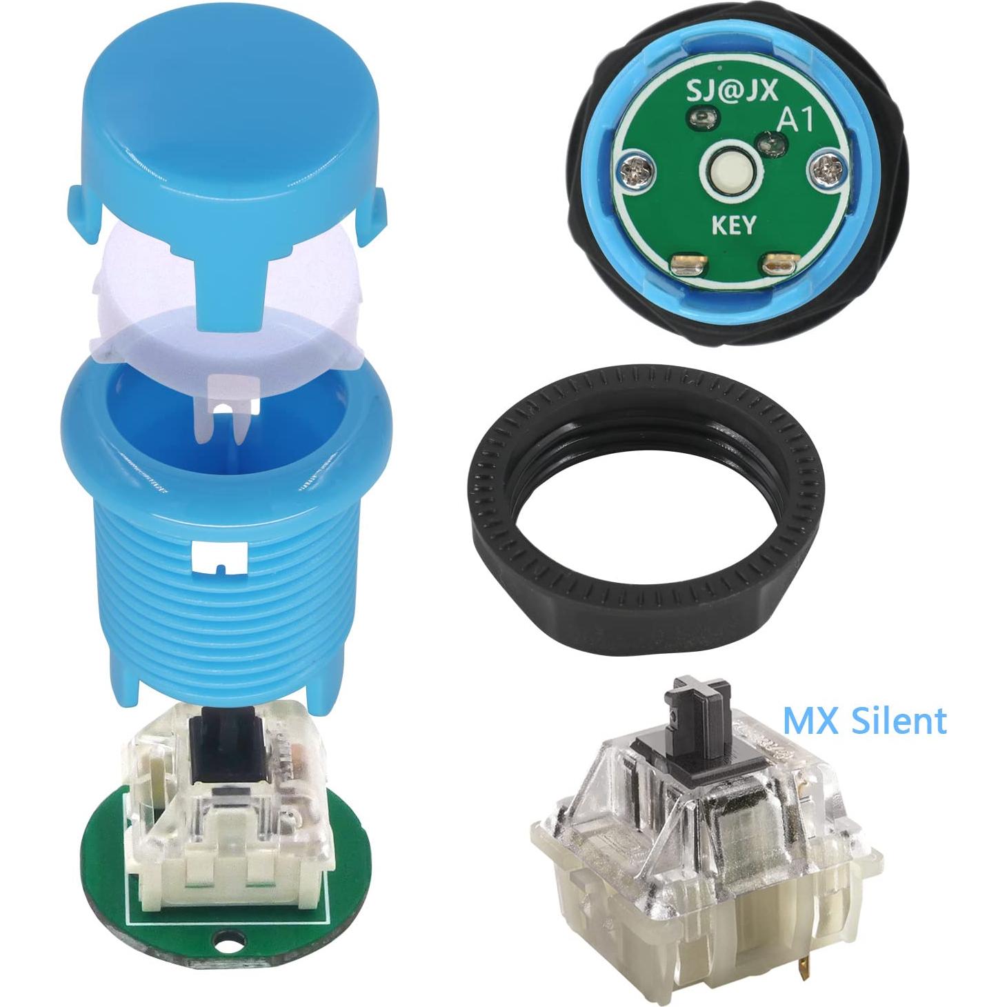 Botones de Presión SJ@JX 28mm para Arcade Multicolor