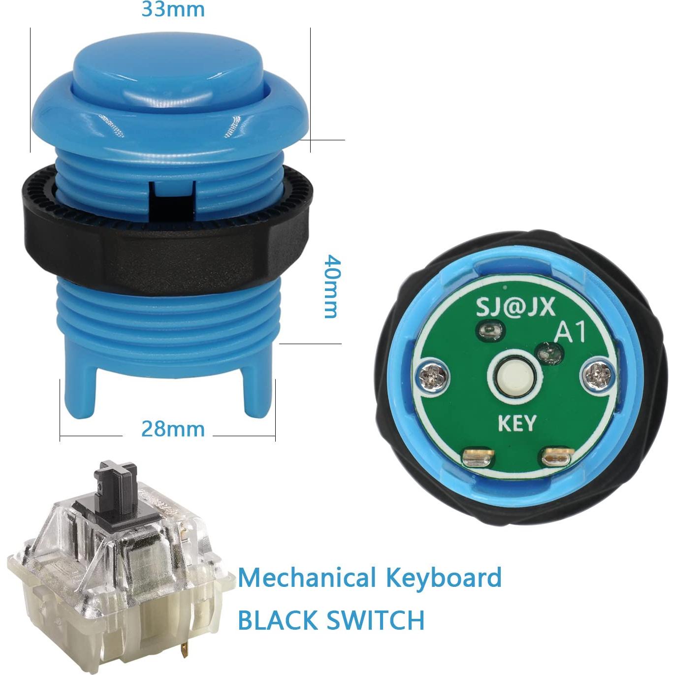 Botones de Presión SJ@JX 28mm para Arcade Multicolor