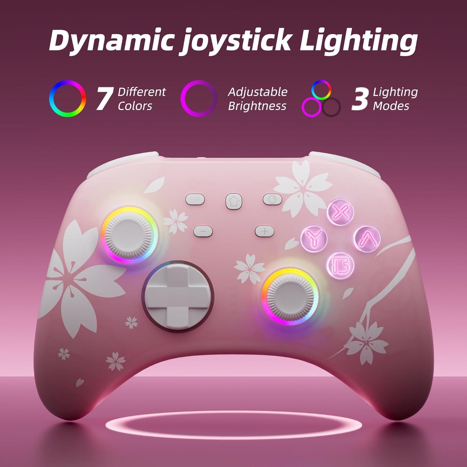 Controlador Pro Inalámbrico Mytrix Rosa Sakura con RGB