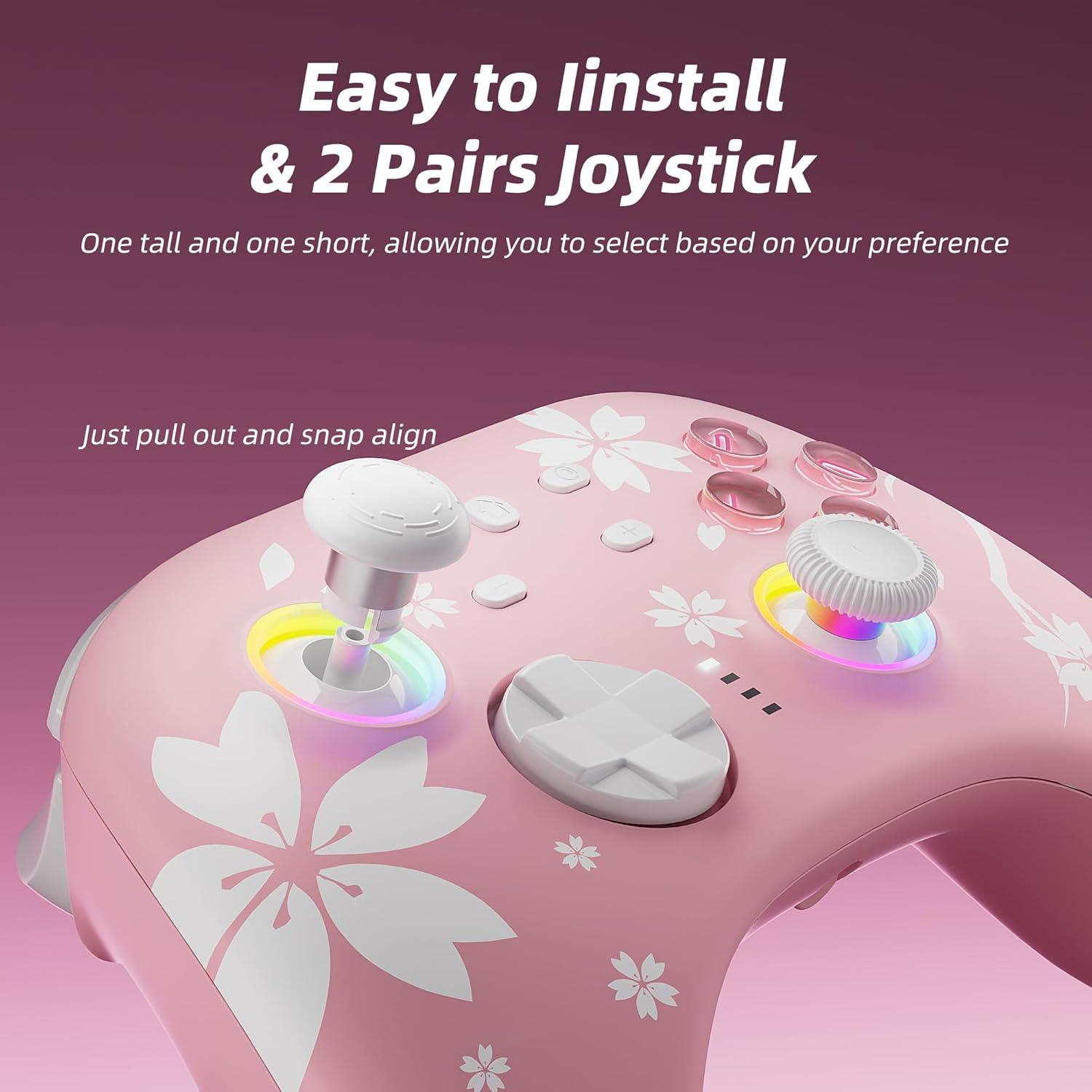 Controlador Pro Inalámbrico Mytrix Rosa Sakura con RGB