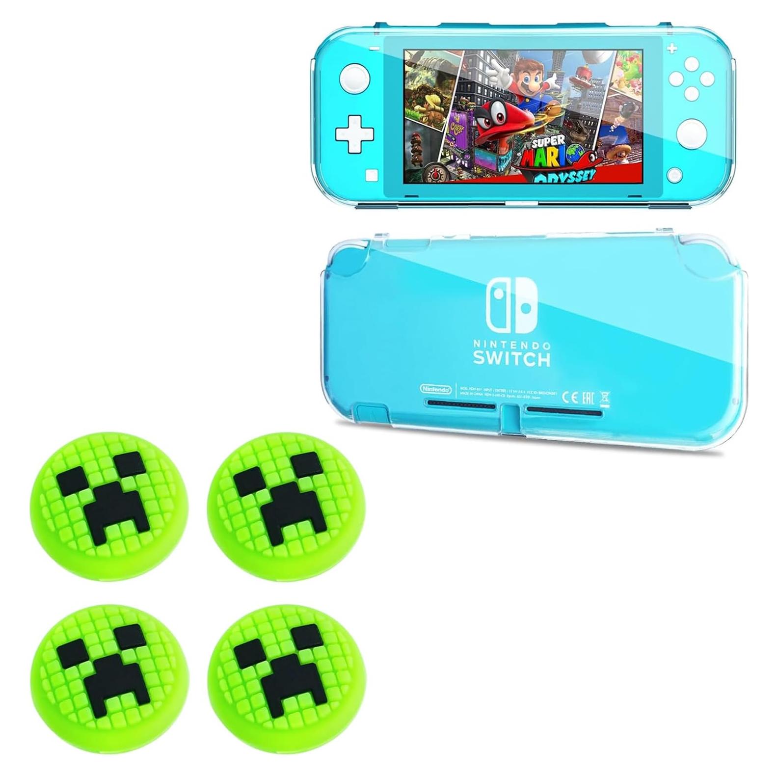 Funda Transparente TPU para Nintendo Switch Lite + 4 Tapas Joystick