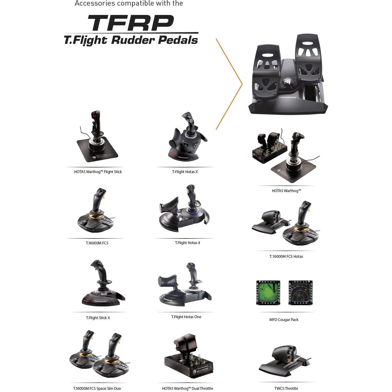Pedales de Rueda Thrustmaster TFRP para Simuladores 25,4 cm