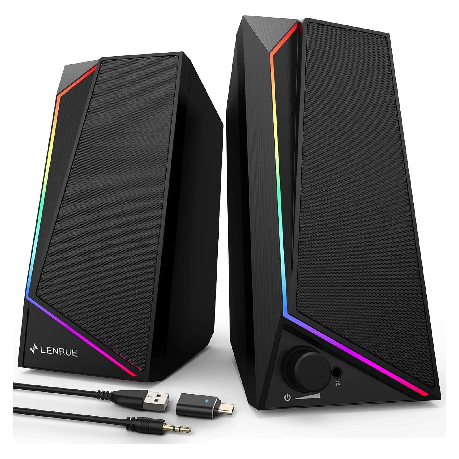 Altavoces LENRUE 1059 USB-C con Sonido Estéreo y Auriculares