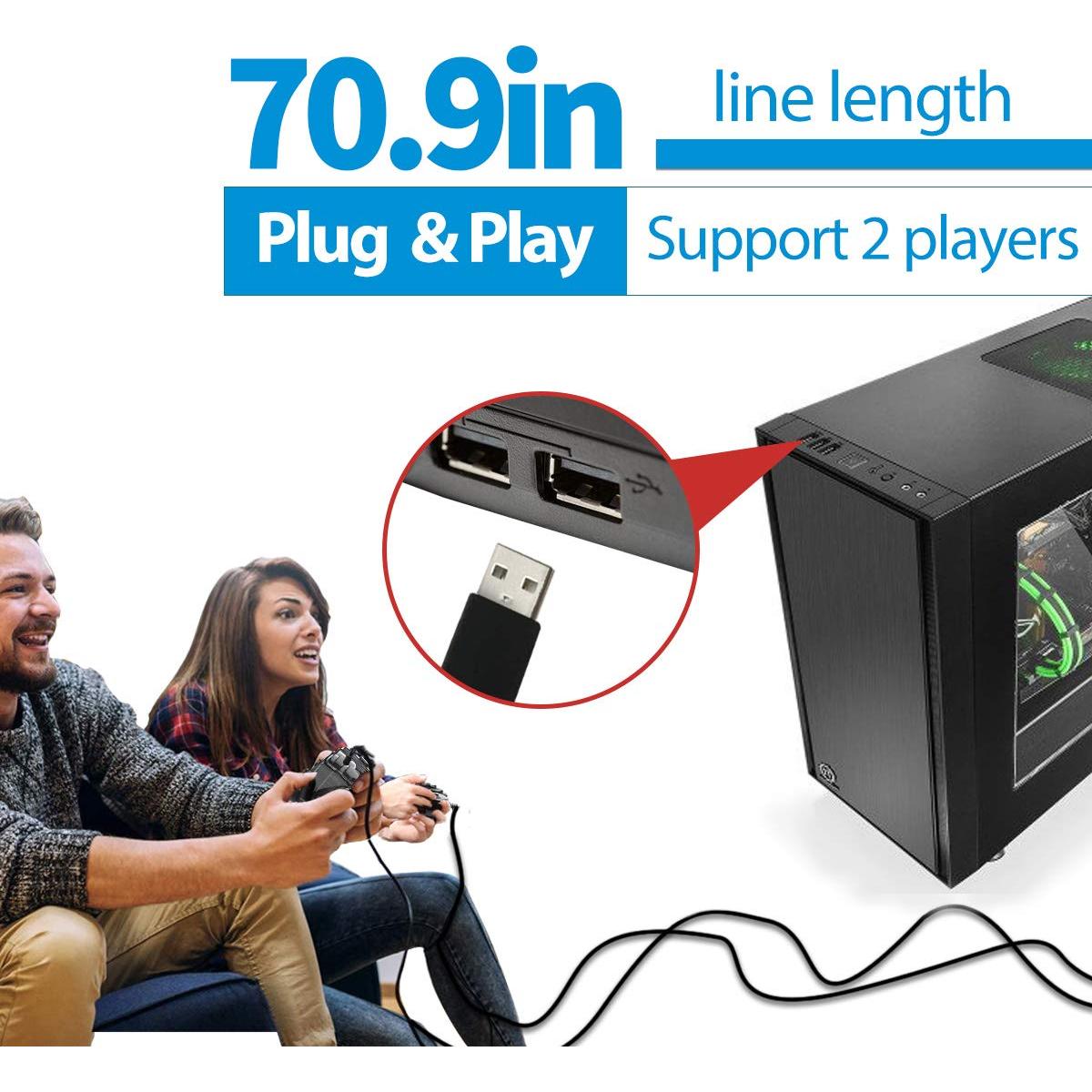 Controlador USB con Cable NBCP para PC y PS3 - Joystick Ergonómico