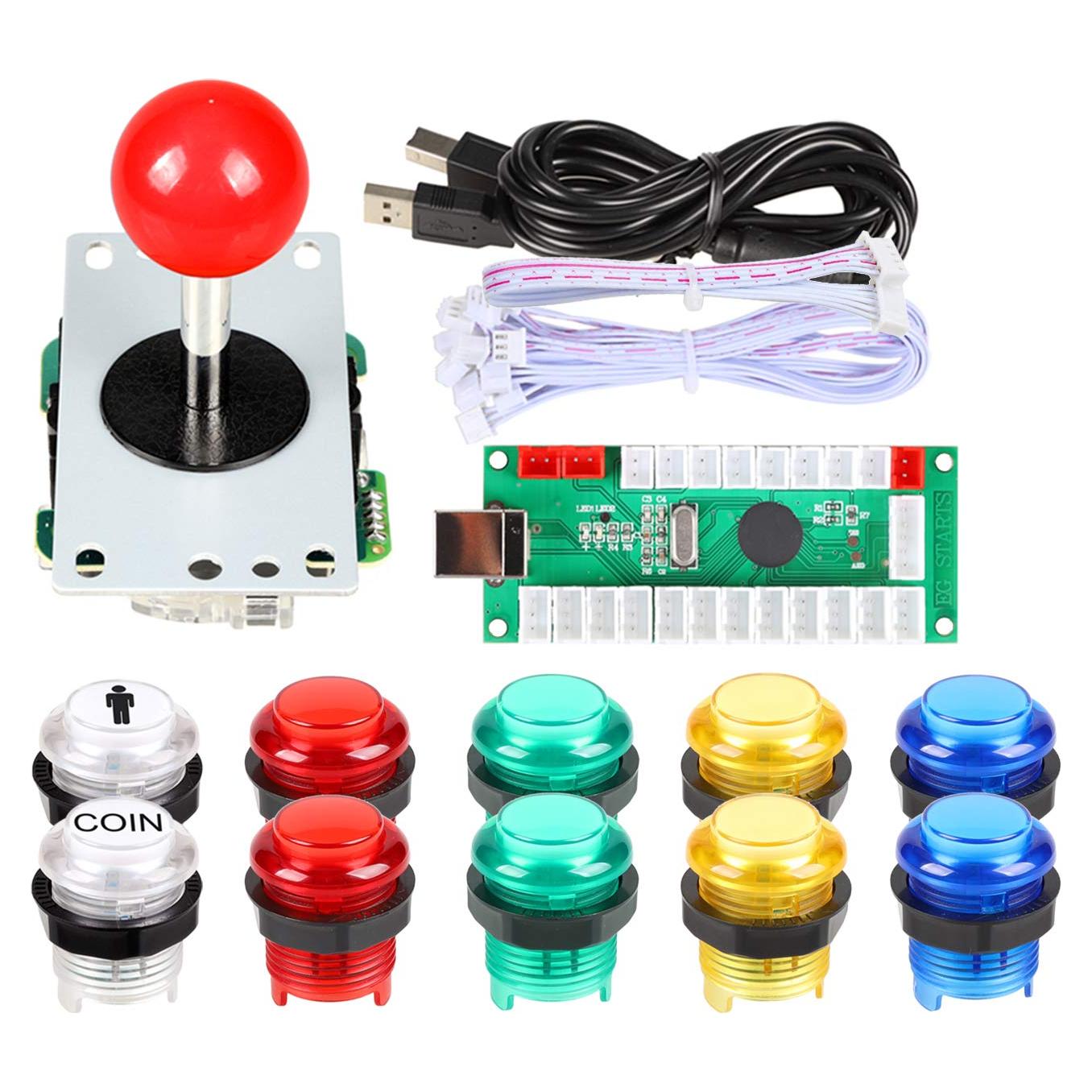 Kit Joystick Arcade Fosiya 1 Jugador USB LED 5V 10 Botones
