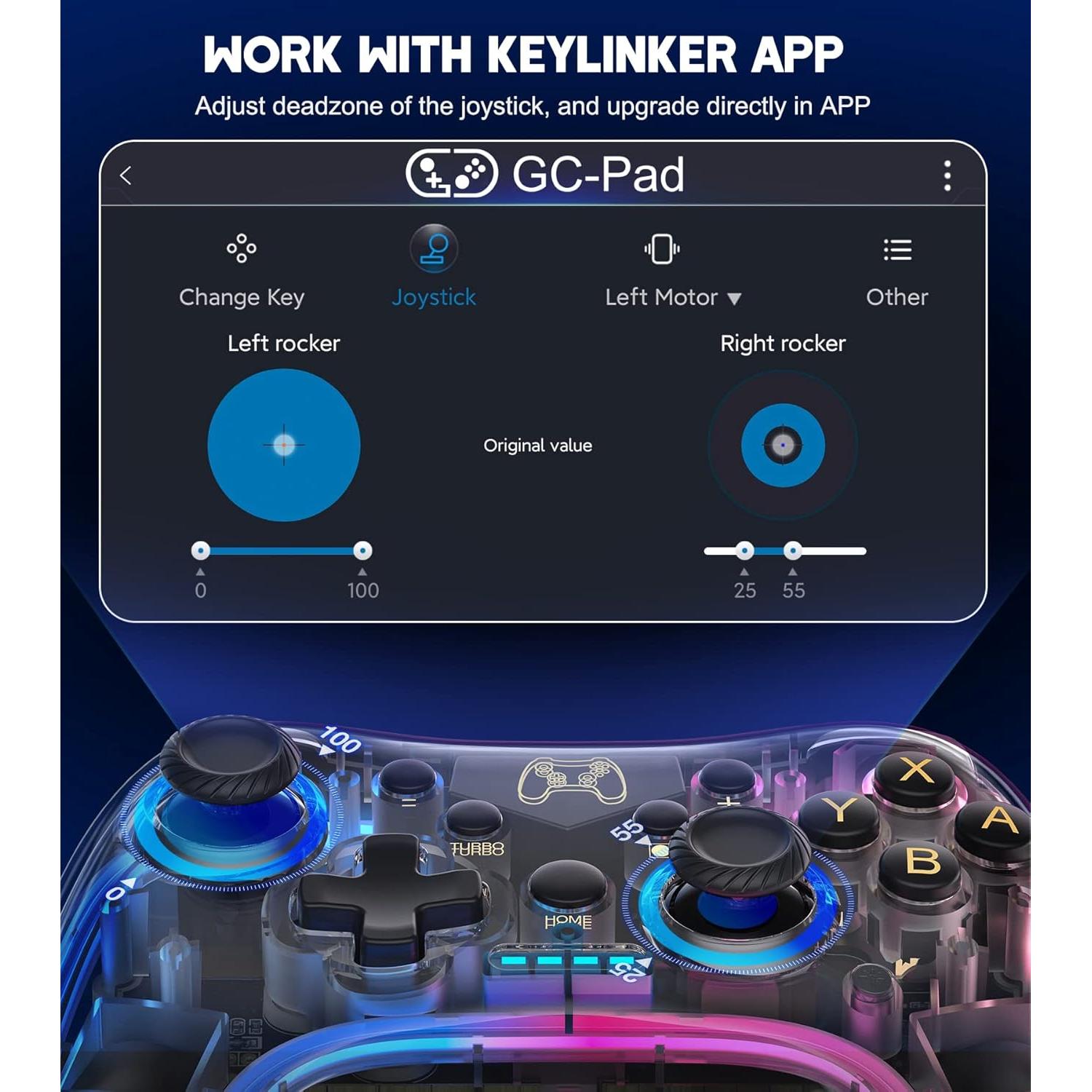 Controlador Pro Gammeefy para Switch con LED RGB y Turbo