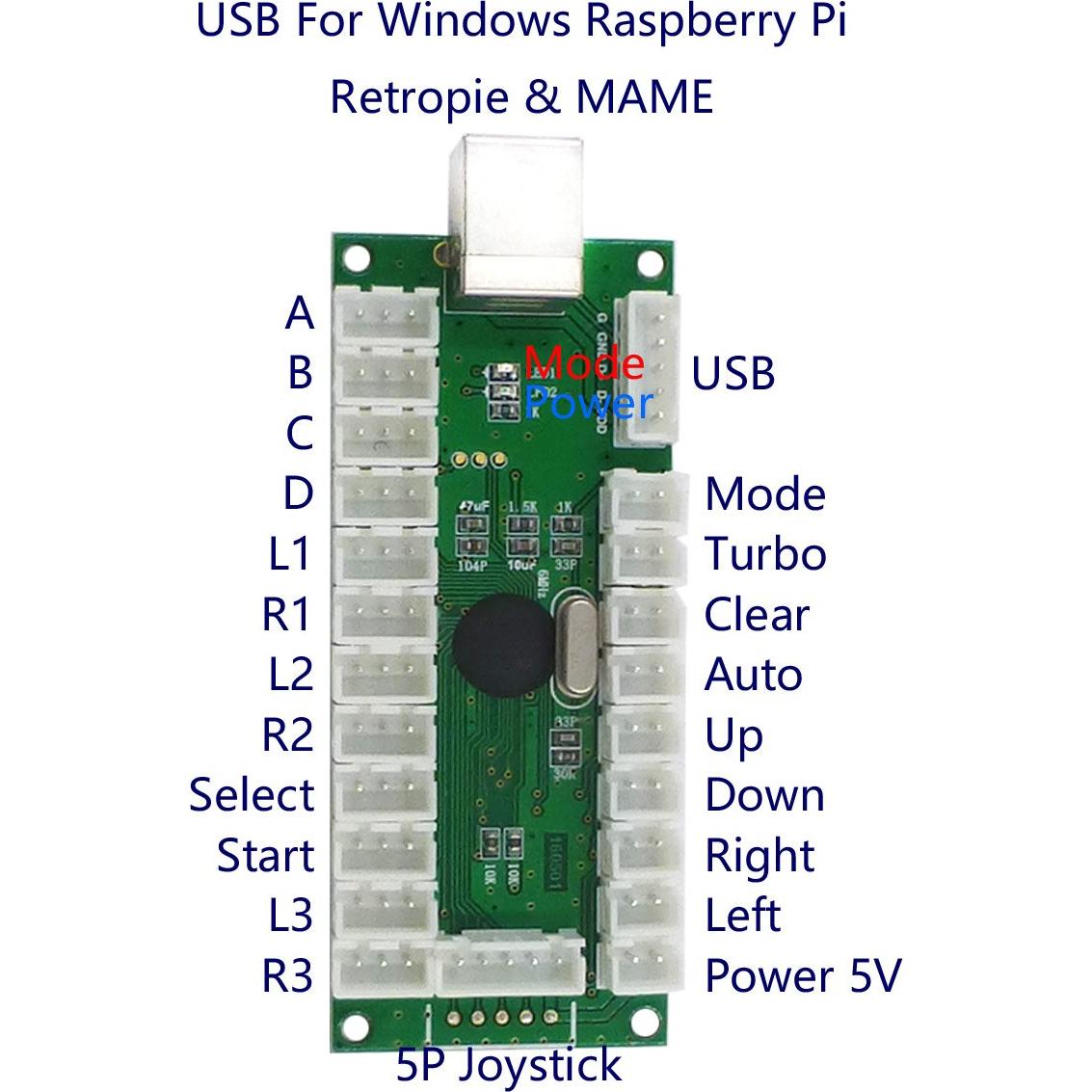 Controlador Arcade SJ@JX 2 Jugadores DIY Botones LED USB