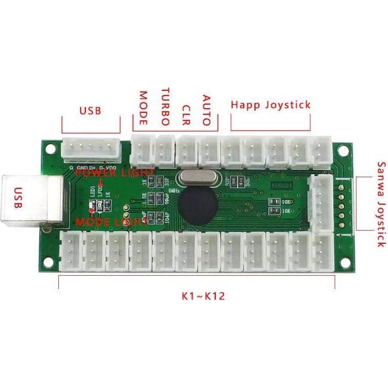 Codificador USB SJ@JX Zero Delay para Joystick y LED