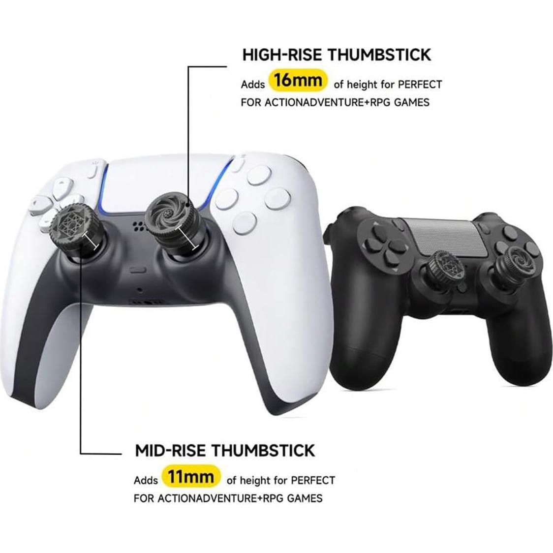 Extensor de Thumbstick YOVDA para PS5/PS4 - 4 Pcs Negro