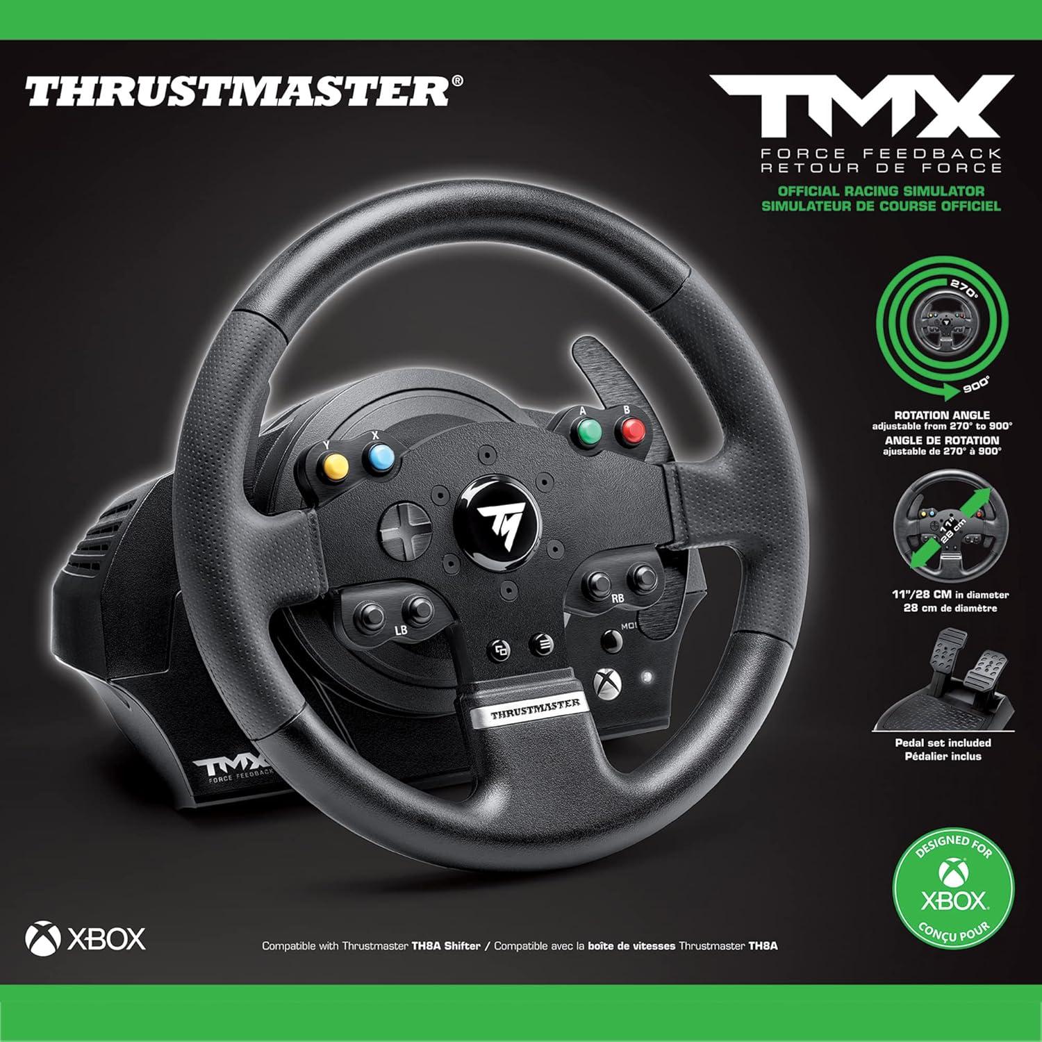 Volante ThrustMaster TMX 11" con pedales y fuerza
