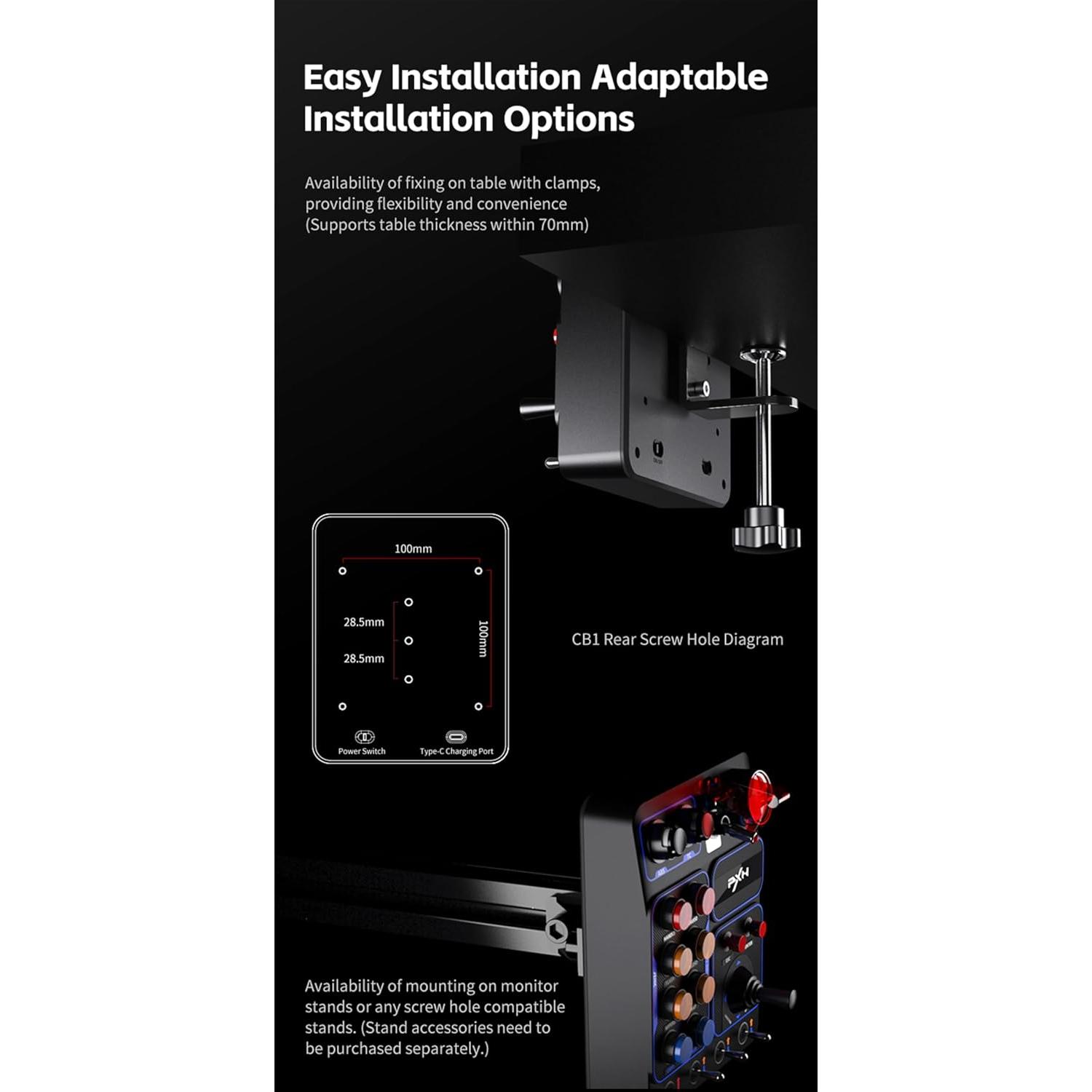 Caja de Botones de Carreras PXN CB1 30 Botones RGB PC