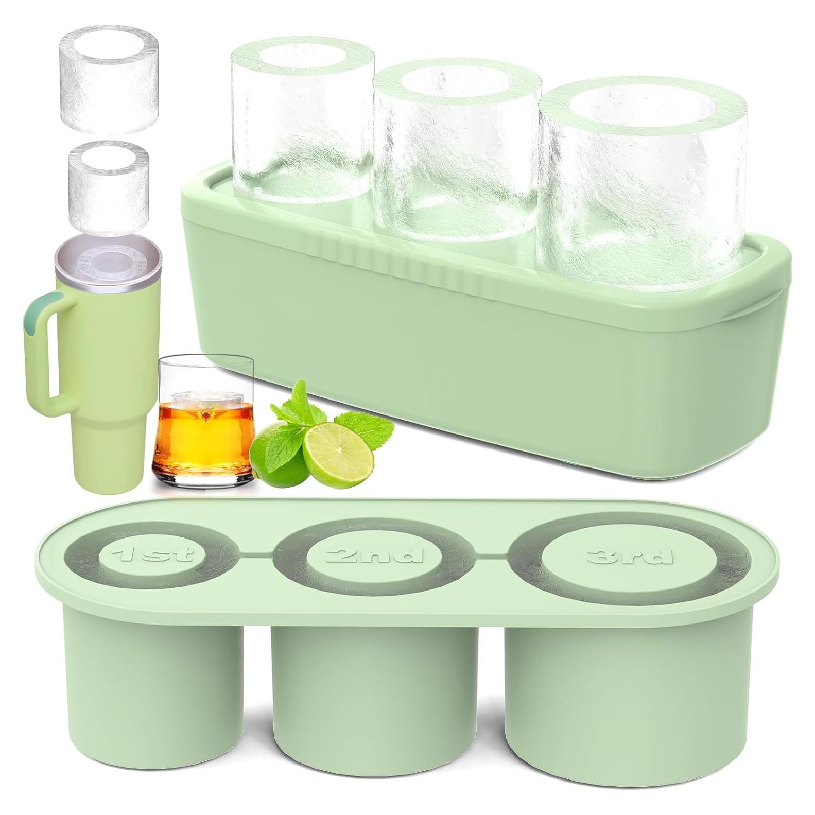Bandeja de Hielo Cilíndrica Ukulork 40Oz Silicona Verde 3 Piezas