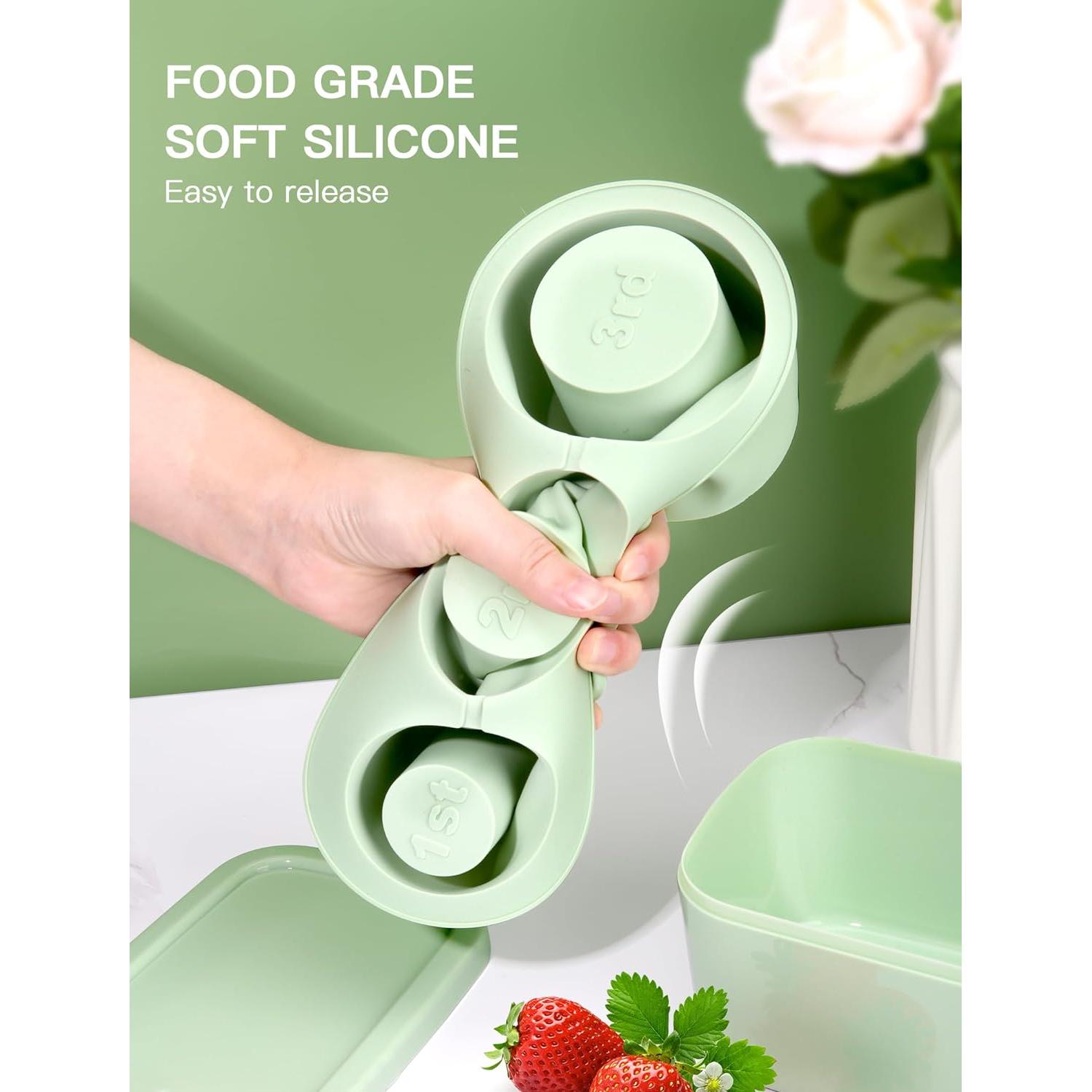 Bandeja de Hielo Cilíndrica Ukulork 40Oz Silicona Verde 3 Piezas