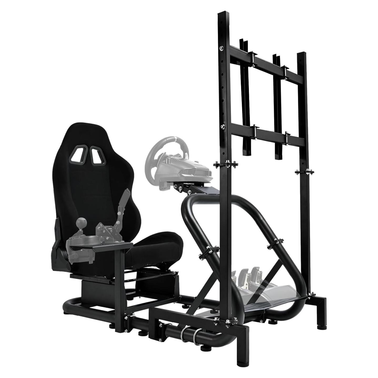 Cockpit de Simulador de Carreras Hottoby Ajustable para TV 24-60"