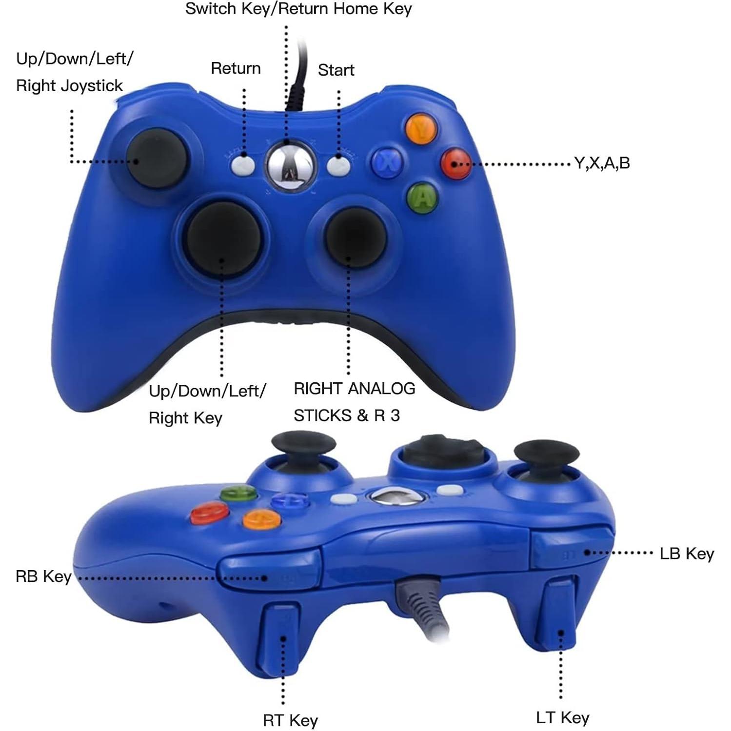 Controlador con cable USB USonline911 para Xbox 360 y PC