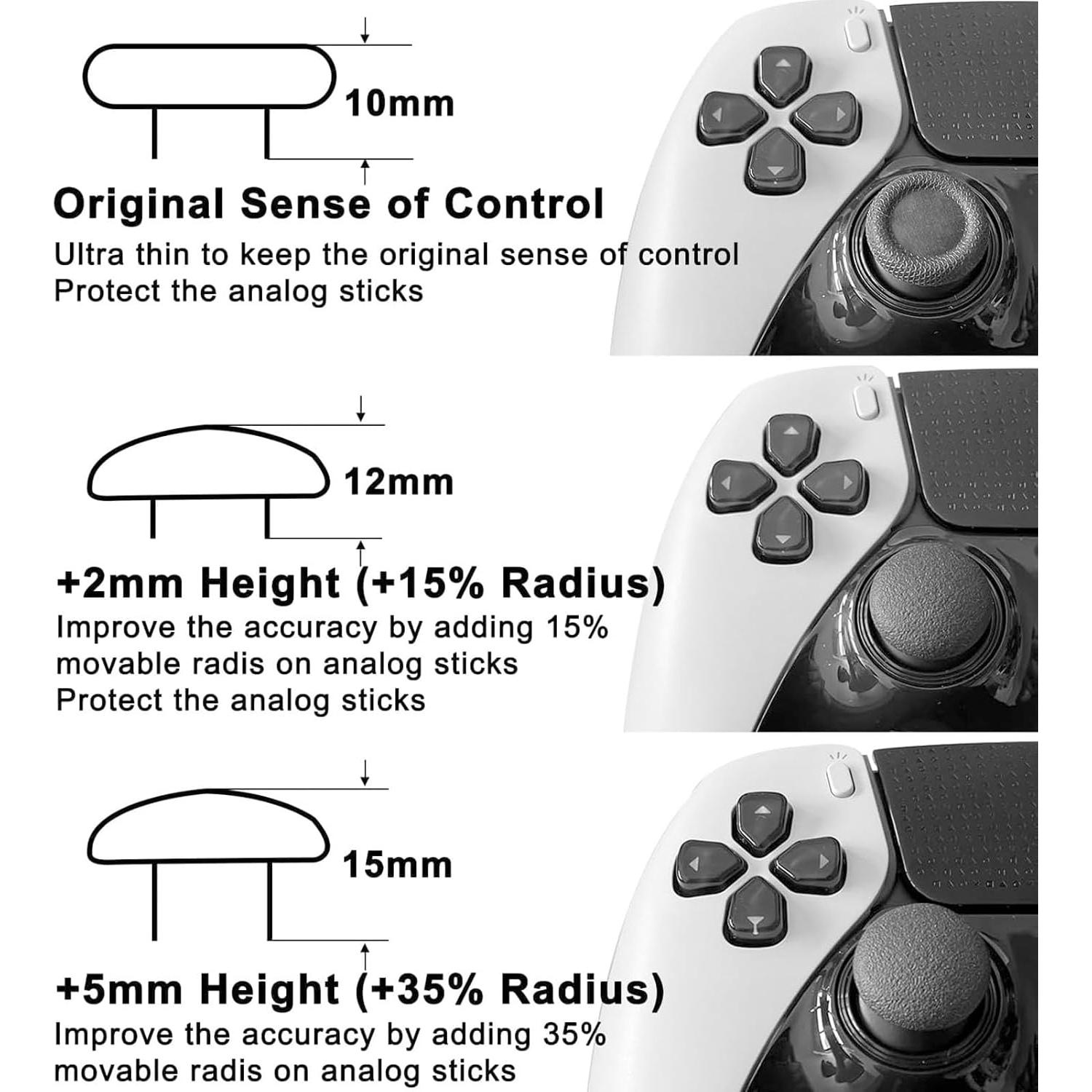 Tapas de Joystick PS5 Gugxiom 6 en 1 Negro