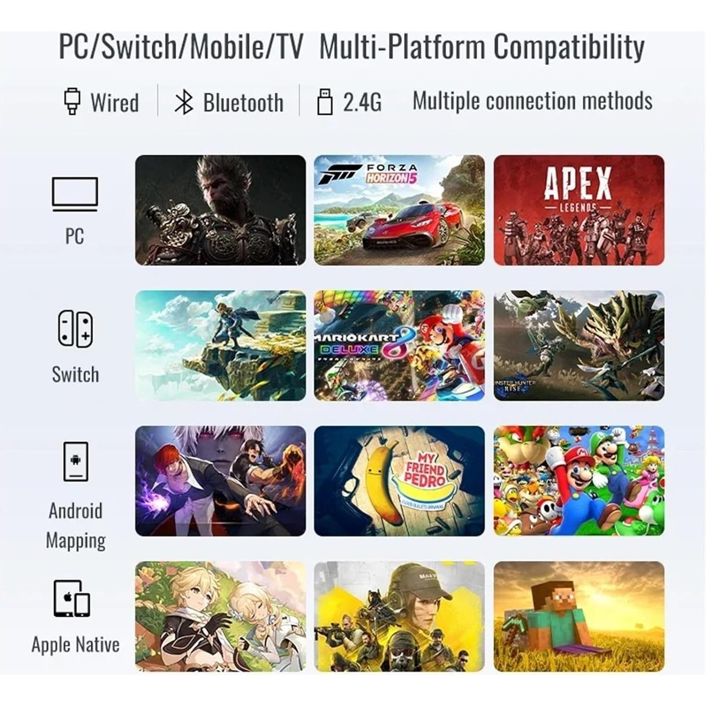 OIZAFSFGE Update Gamepad Wireless Bluetooth Gaming Controller Support NS PC TV IOS Android Lever Joystick Game Handle(Add stick bag)