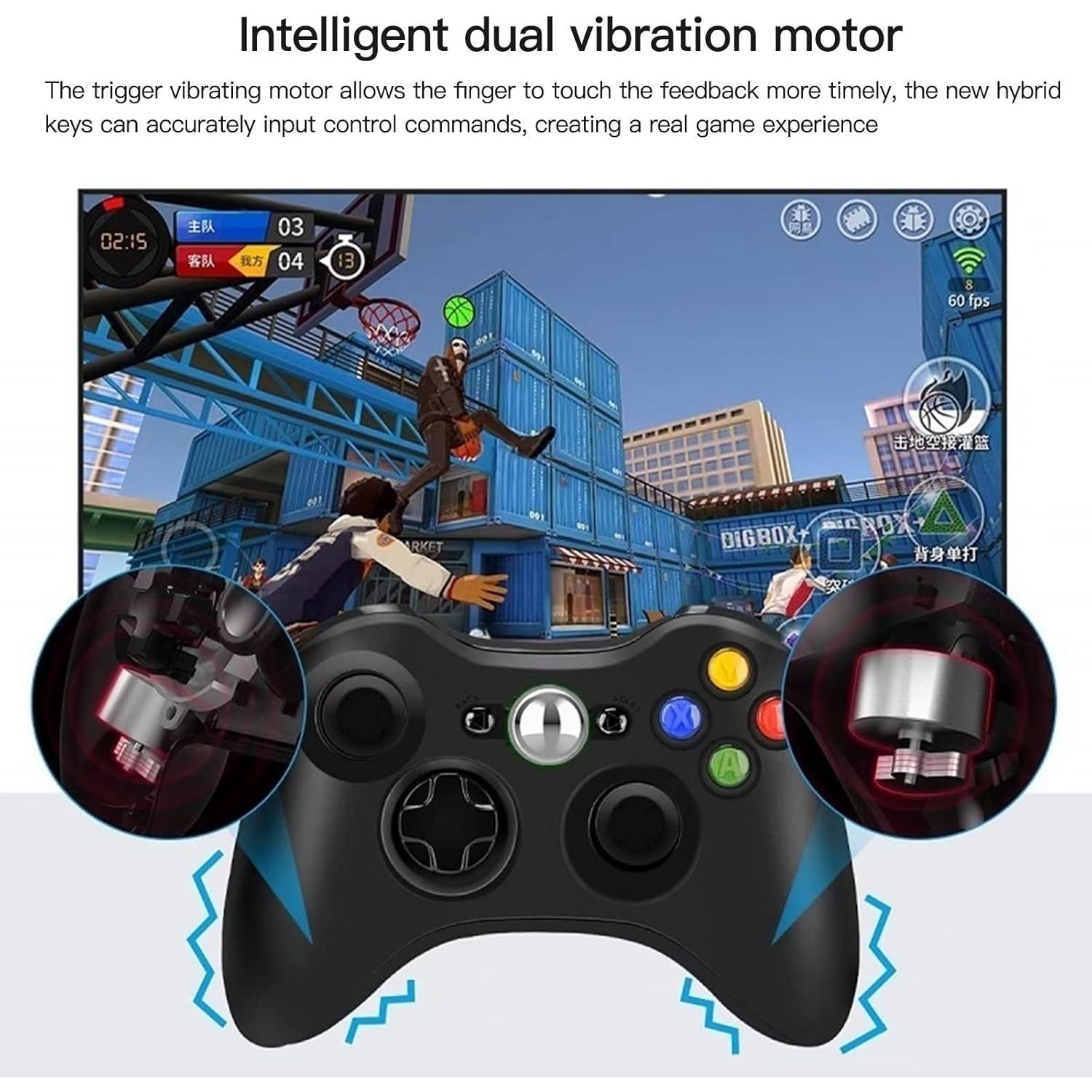 USB Wired Gamepad Replacement for Xbox 360 /Slim Controller for Windows 7/8/10 Microsoft PC Controller (Black）