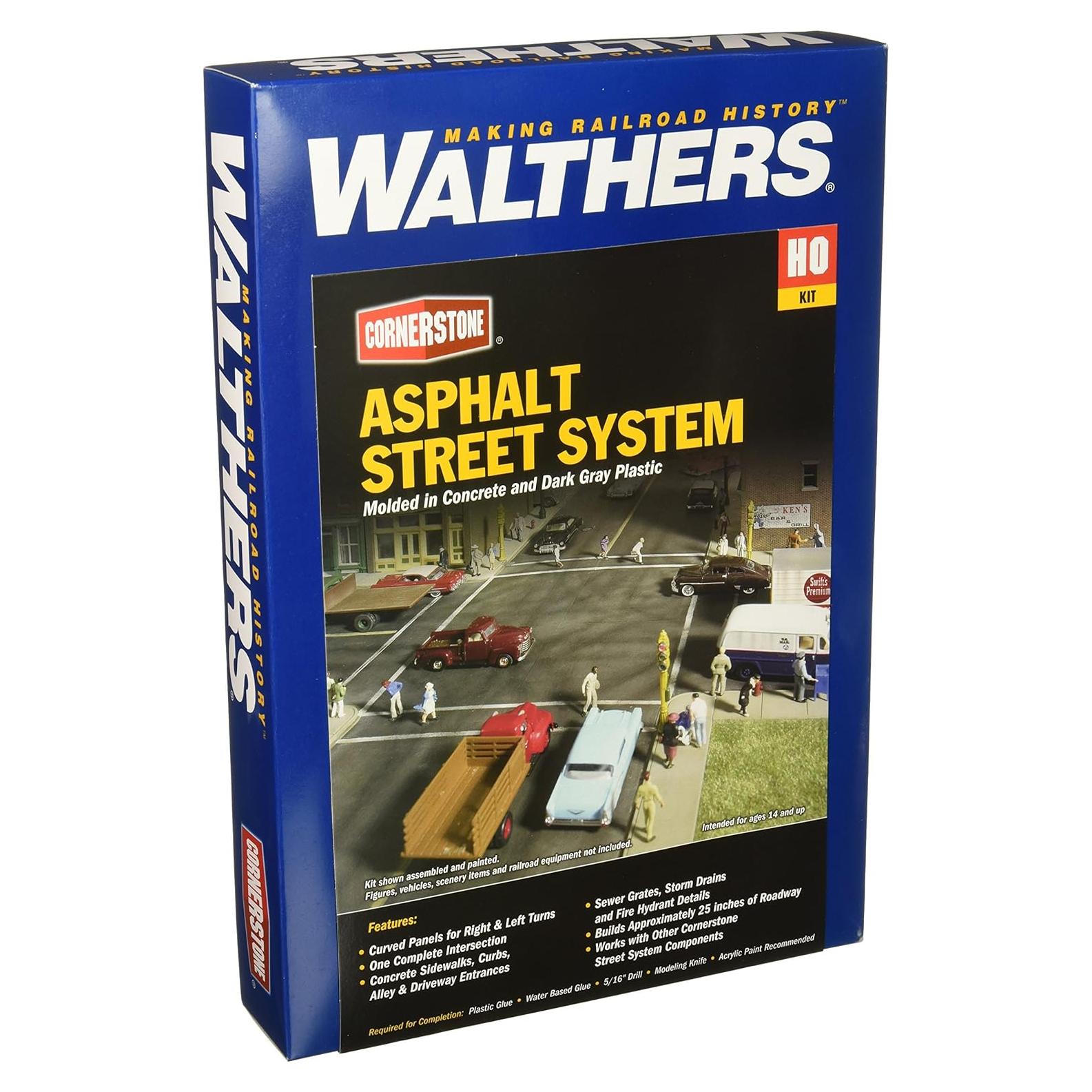 Kit de calles de asfalto Walthers Cornerstone Escala HO